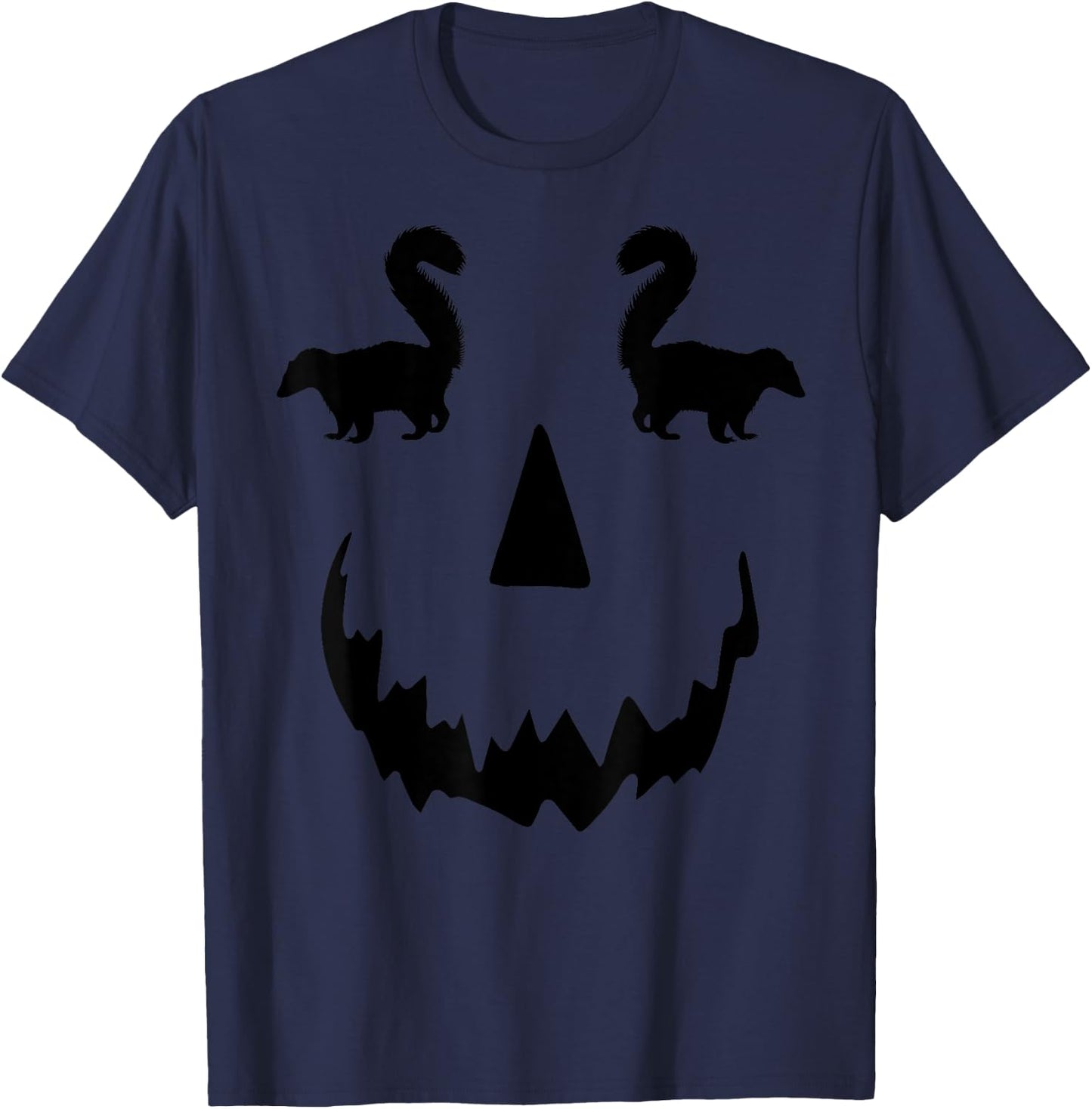 pumpkin Skunk halloween T-Shirt - T-Shirt | Navy