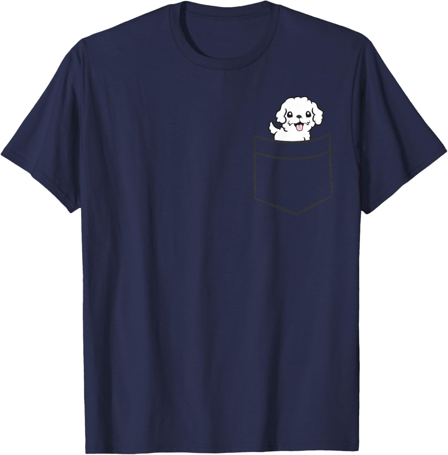 Maltipoo Dog In The Pocket Funny Maltipoo T-Shirt - T-Shirt | Navy