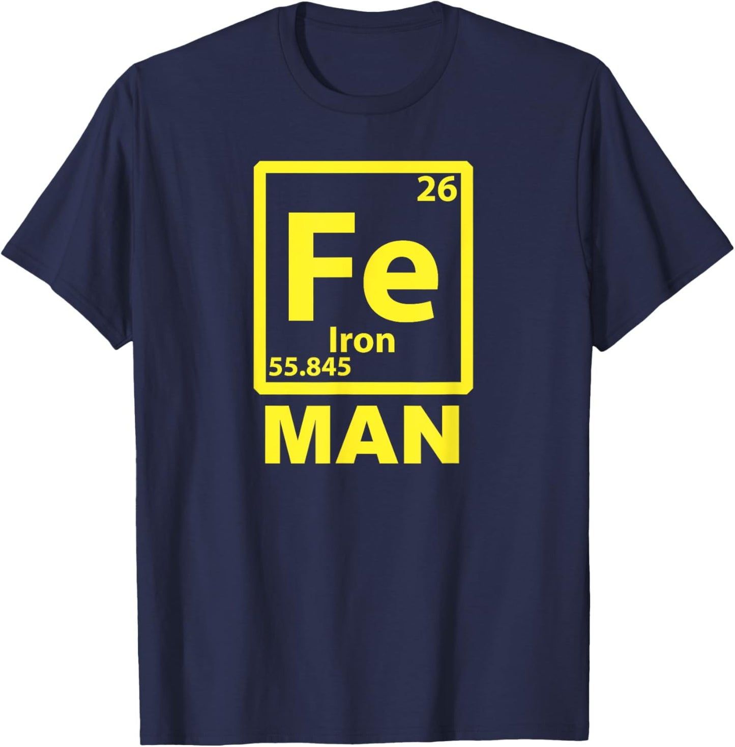Miftees Funny Science Iron (Fe) Man T-Shirt - T-Shirt | Navy