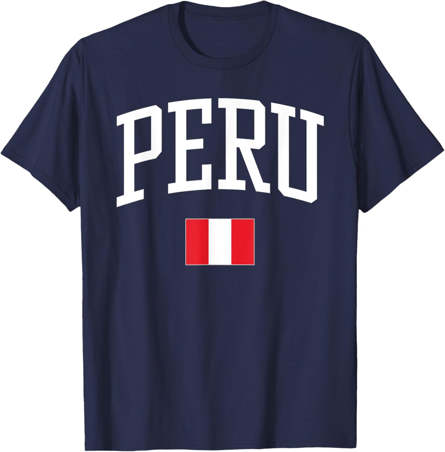 Vintage Flag of Peru Love Your Country T-Shirt - T-Shirt | Navy