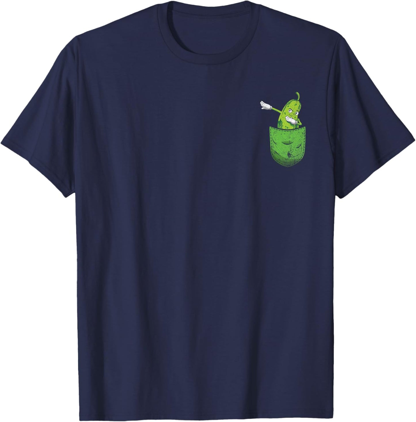 Cute Pocket Cucumber Vegetable Lover Funny Dabbing Pickle T-Shirt - T-Shirt | Navy