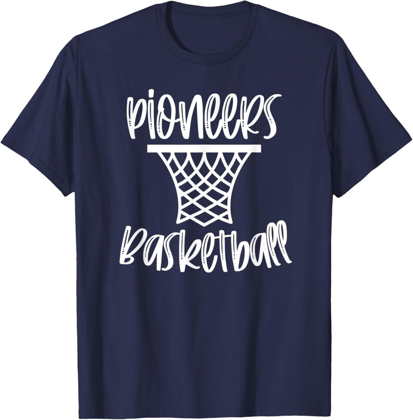 Pioneers Basketball Team Mascot School Spirit Game Night T-Shirt - T-Shirt | Navy