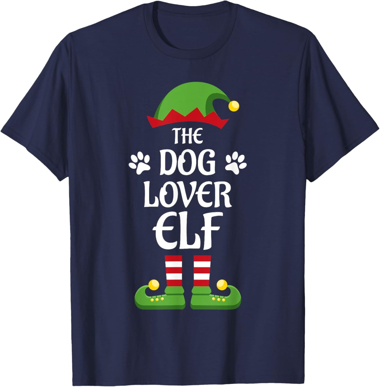 Dog Lover Elf Family Matching Group Christmas Women Kids T-Shirt - T-Shirt | Navy