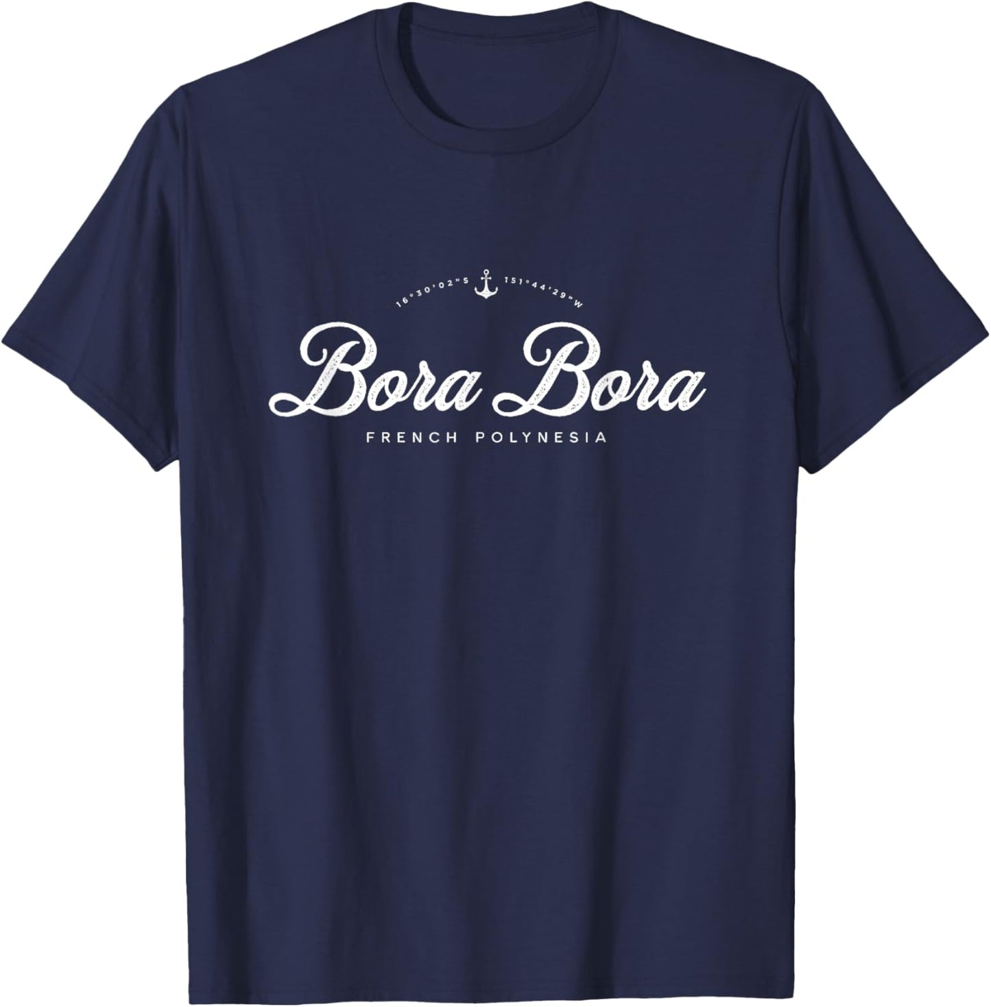 Bora Bora Vintage Retro T-Shirt - T-Shirt | Navy