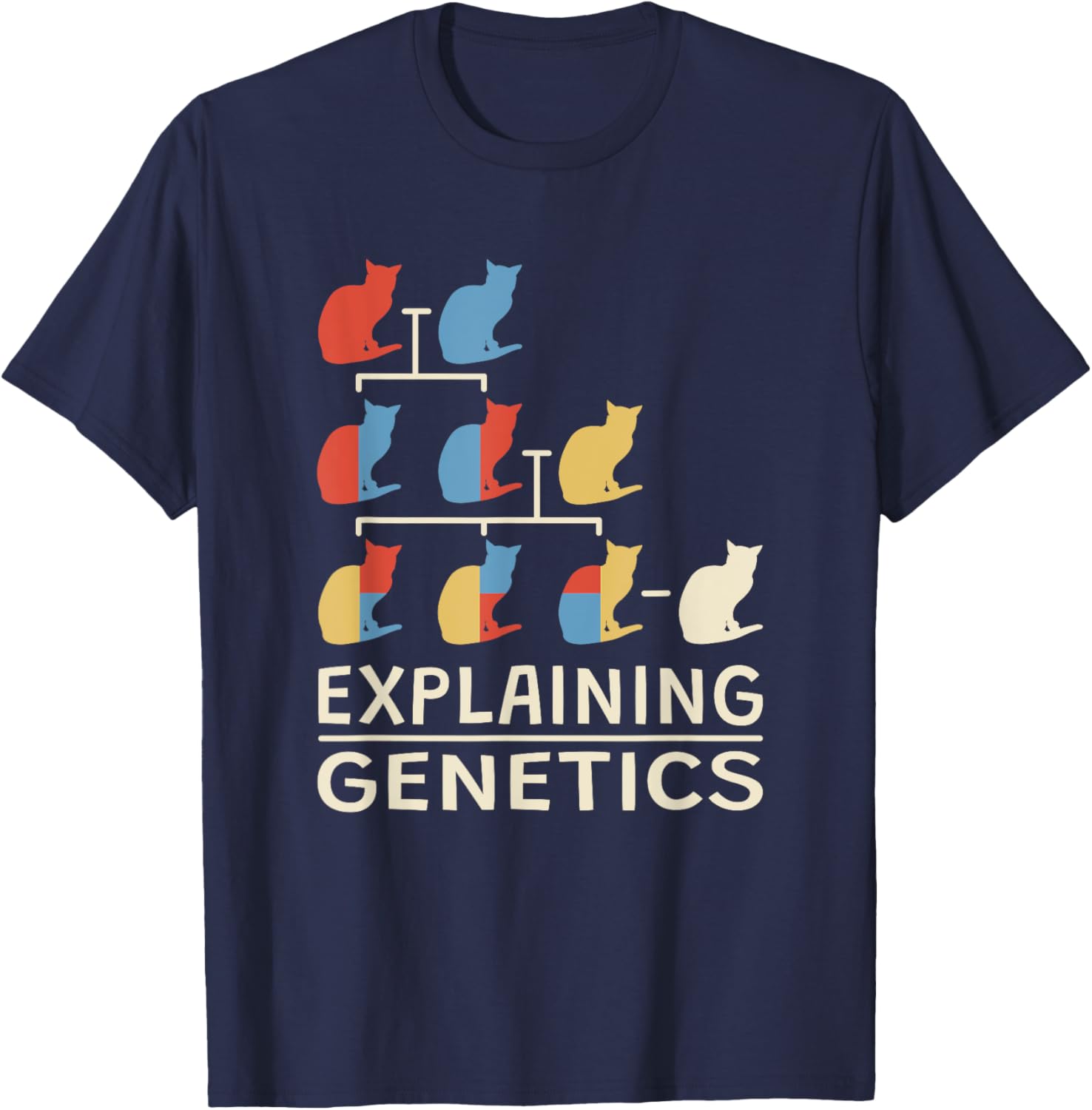 Explaining Genetics Teacher Genomics Biologist Genetics T-Shirt - T-Shirt | Navy