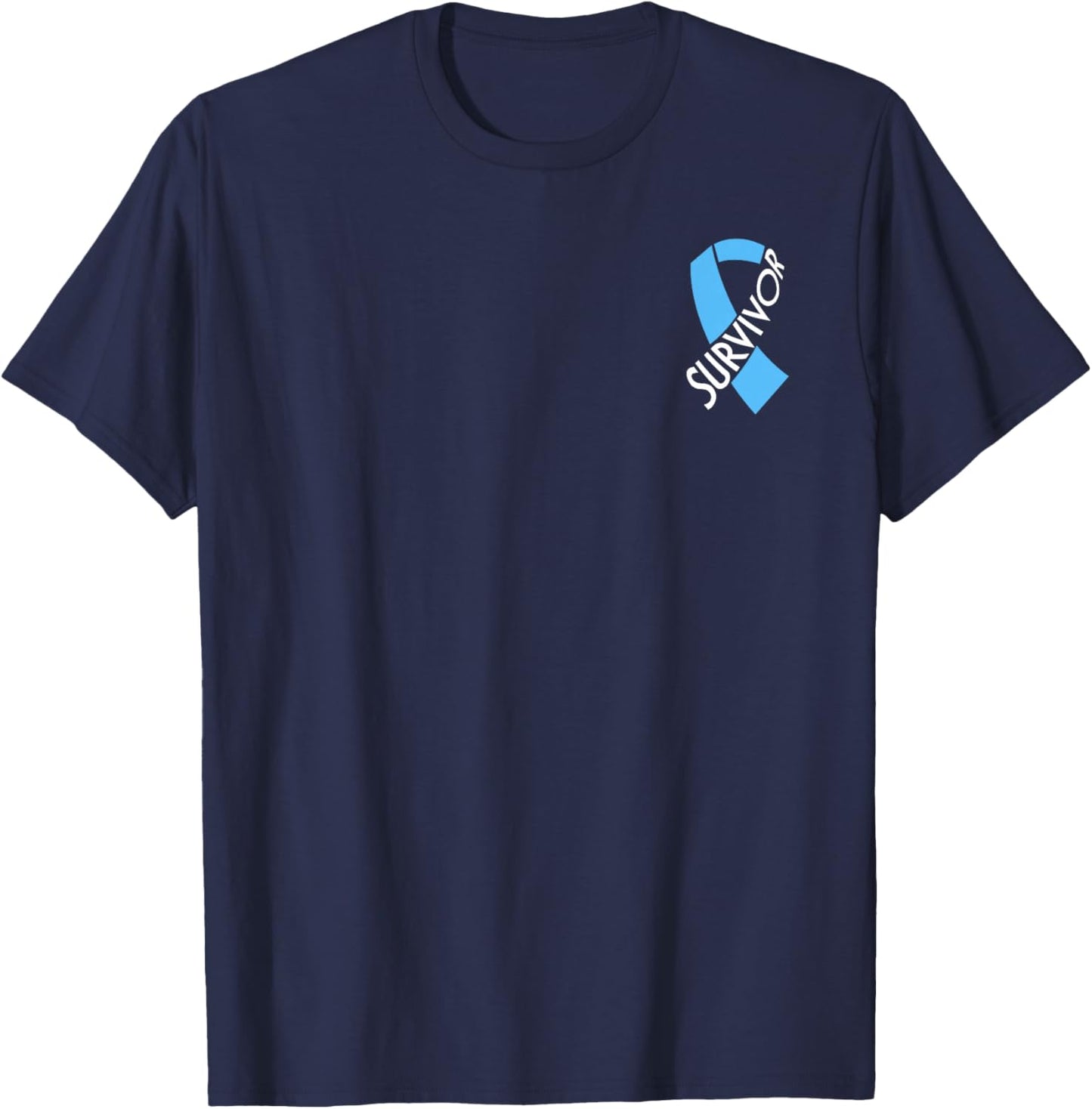 Prostate Cancer Awareness Month Prostate Cancer Ribbon - Black, Small, Classic Fit, Short Sleeve T-Shirt - T-Shirt | Navy