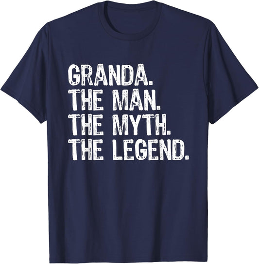 Granda The Man The Myth The Legend Funny Cool T-Shirt - T-Shirt | Navy