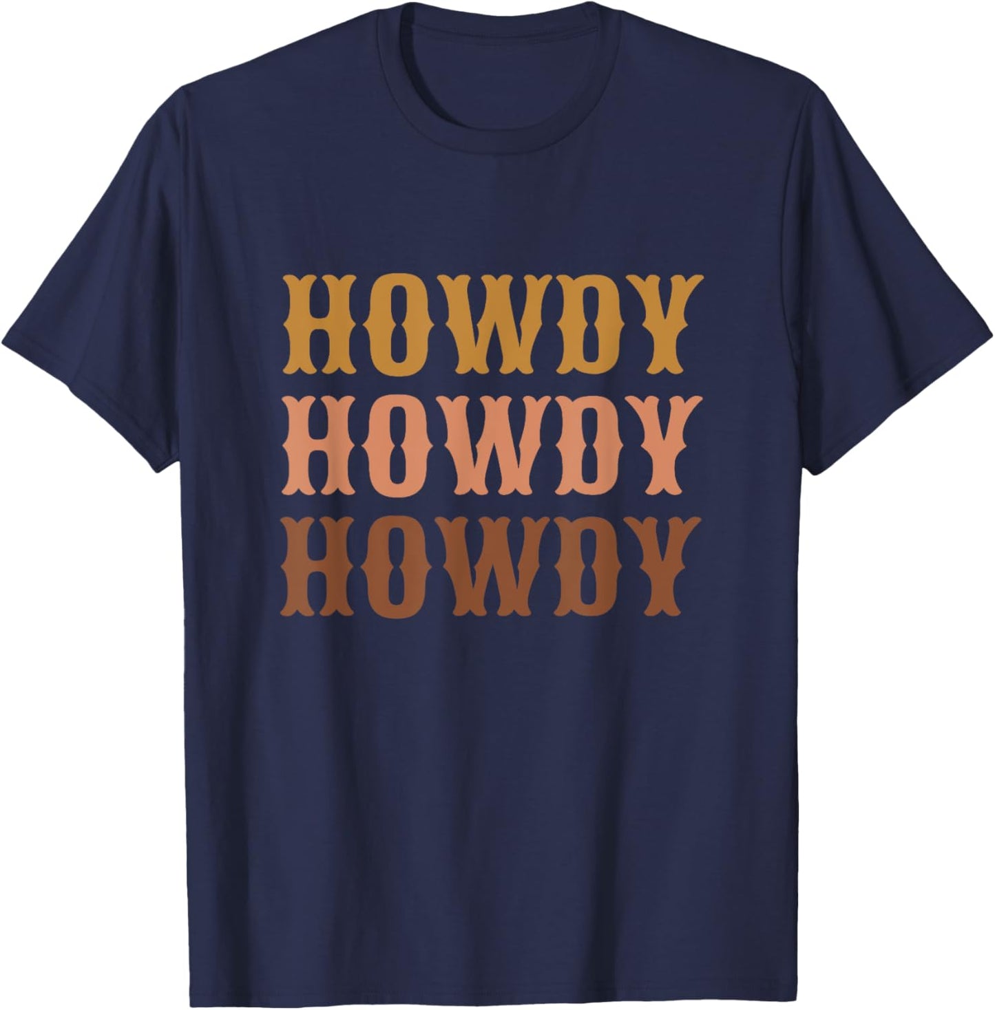 Vintage Brown Howdy Rodeo Western Country Texas Lover Gifts T-Shirt - T-Shirt | Navy