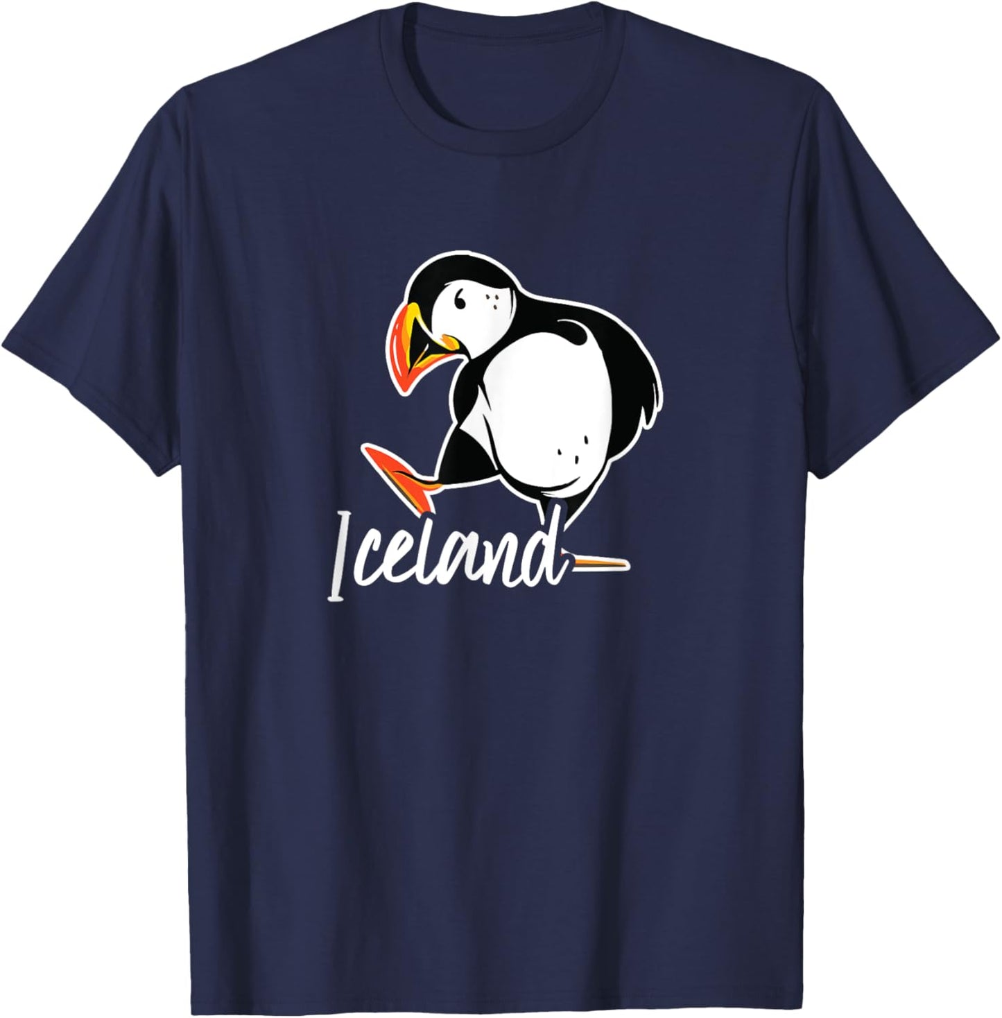 Iceland Shirt with Puffin Bird T-Shirt - T-Shirt | Navy