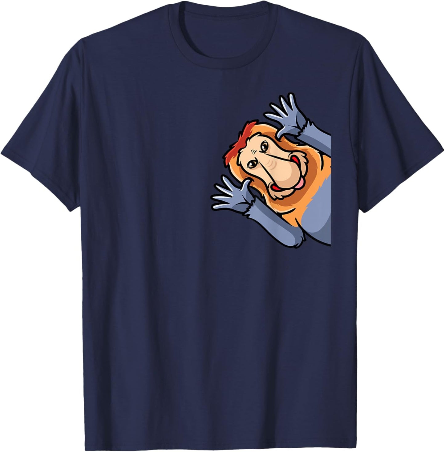 Proboscis Monkey Long-Nosed Monkey T-Shirt - T-Shirt | Navy