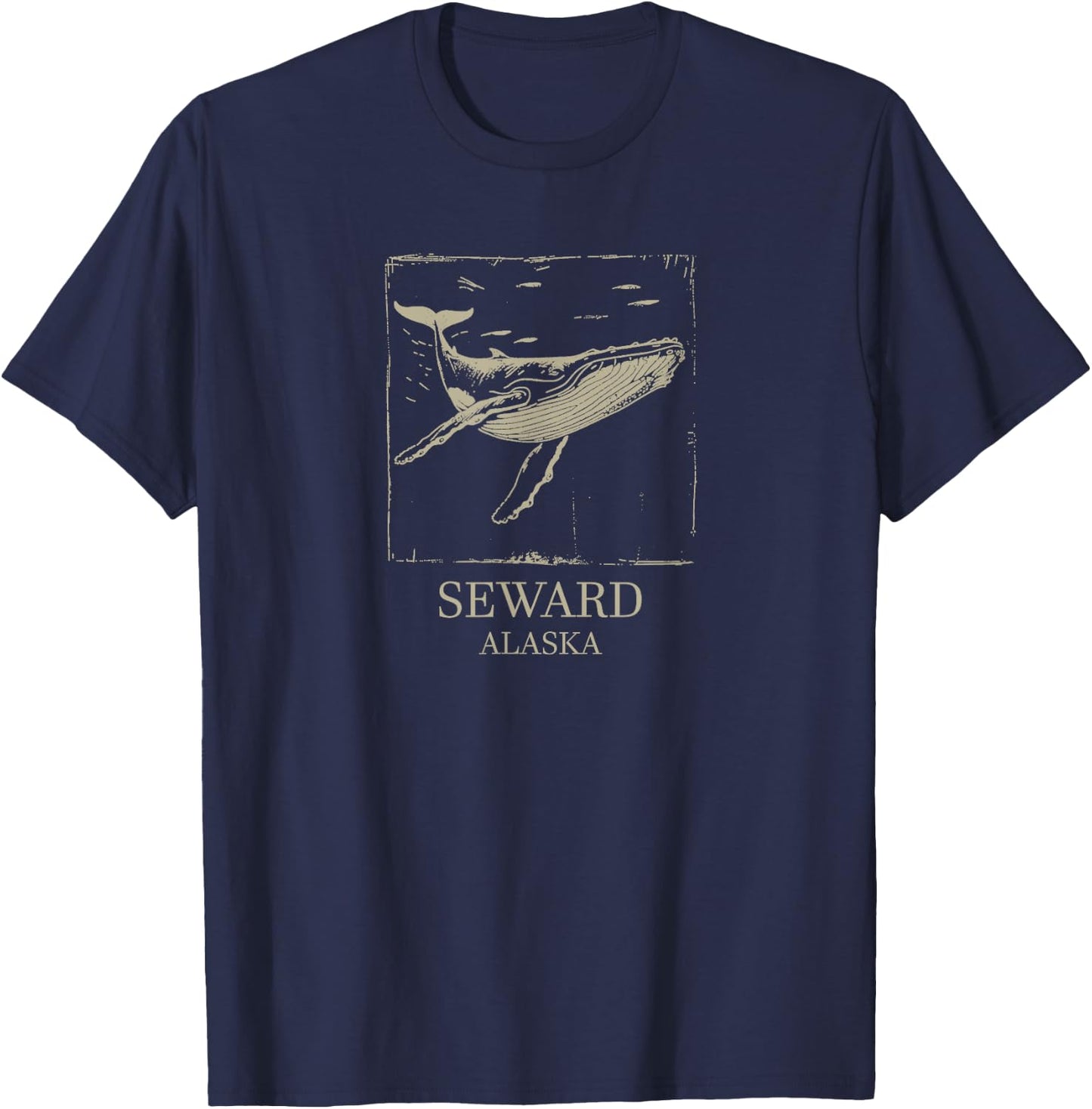 Seward Alaska Humpback Whale T-Shirt - T-Shirt | Navy
