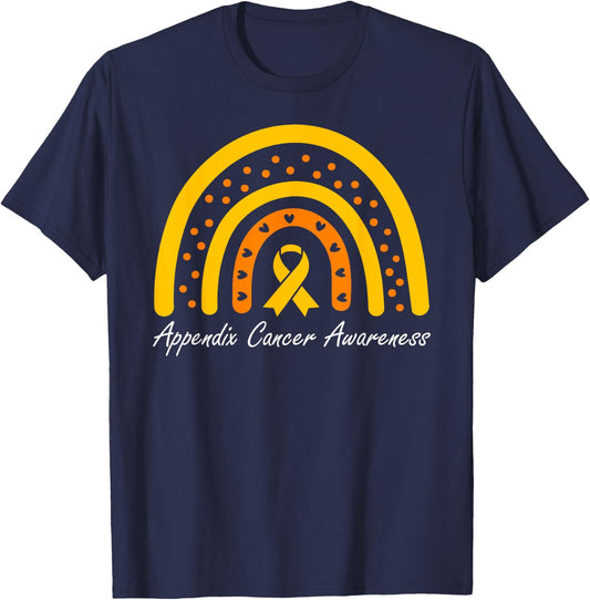 Appendix Cancer Awareness Support T-Shirt - T-Shirt | Navy