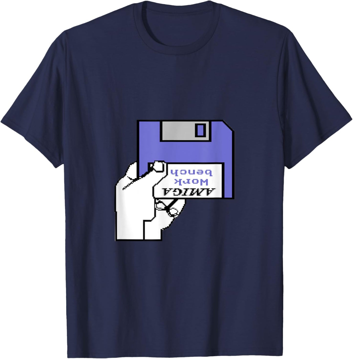 Amiga Workbench Floppy Insert Retro Computer T-Shirt - T-Shirt | Navy