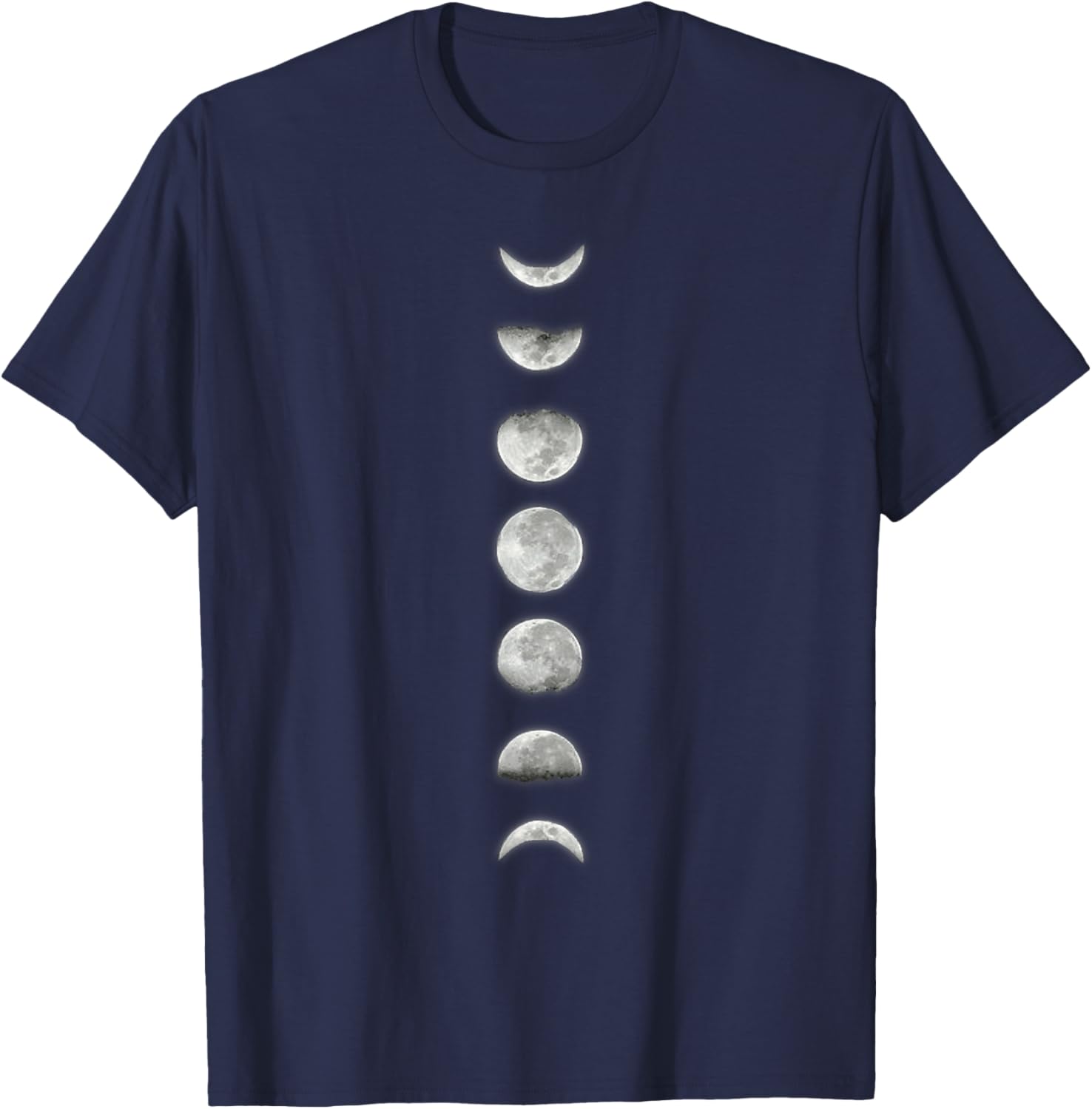 Moon Phases Vertical Design Astronomer T-Shirt - T-Shirt | Navy