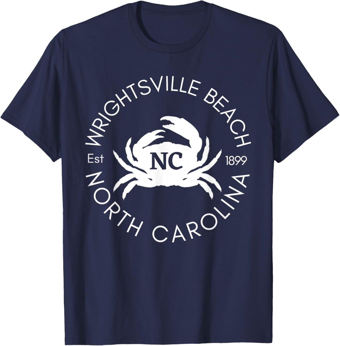 Wrightsville Beach North Carolina Crab Beaches Ocean Summer Men Women Kids T-Shirt - T-Shirt | Navy