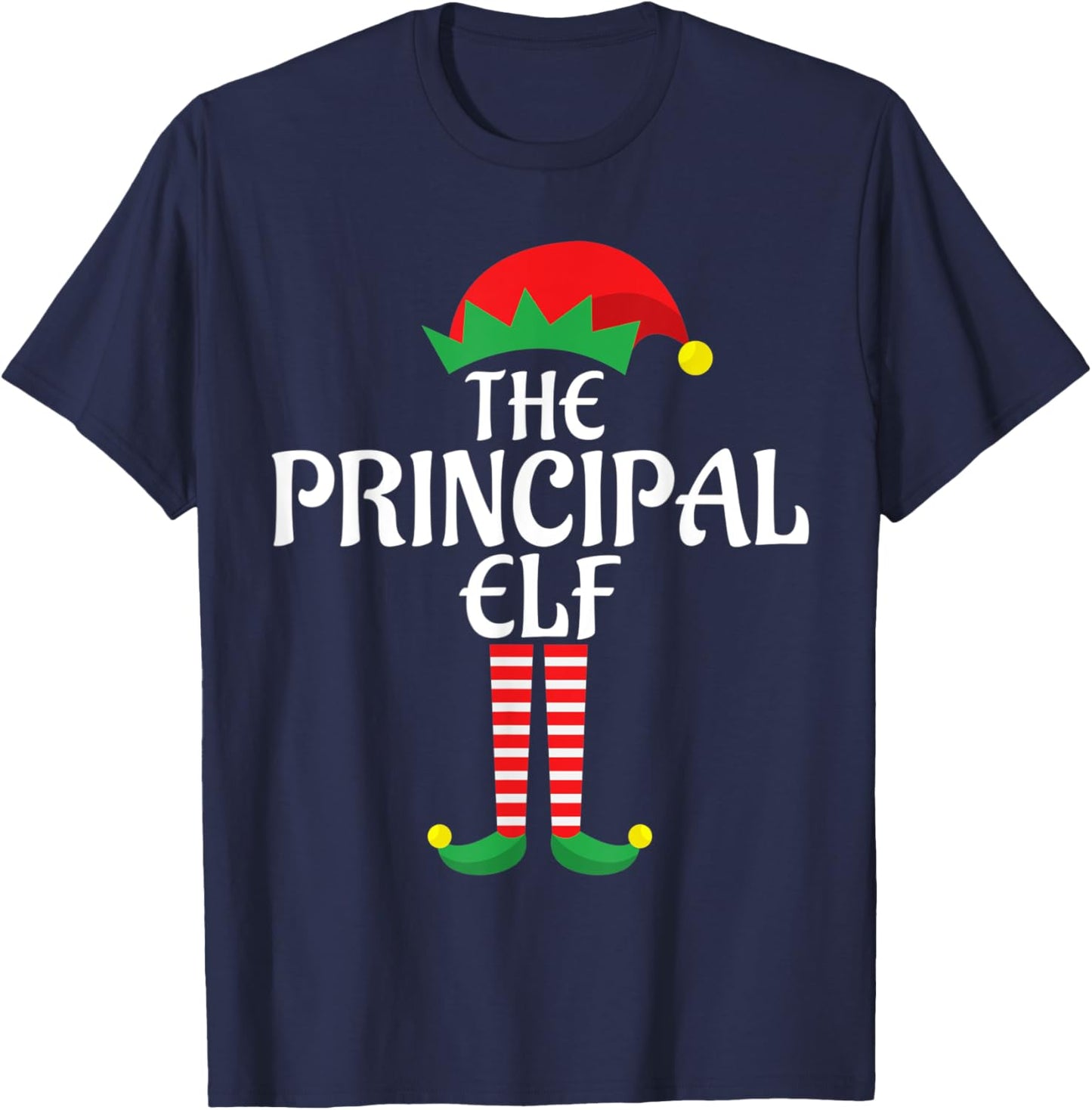 Principal Elf Christmas Theme Holiday Family Group Matching T-Shirt - T-Shirt | Navy