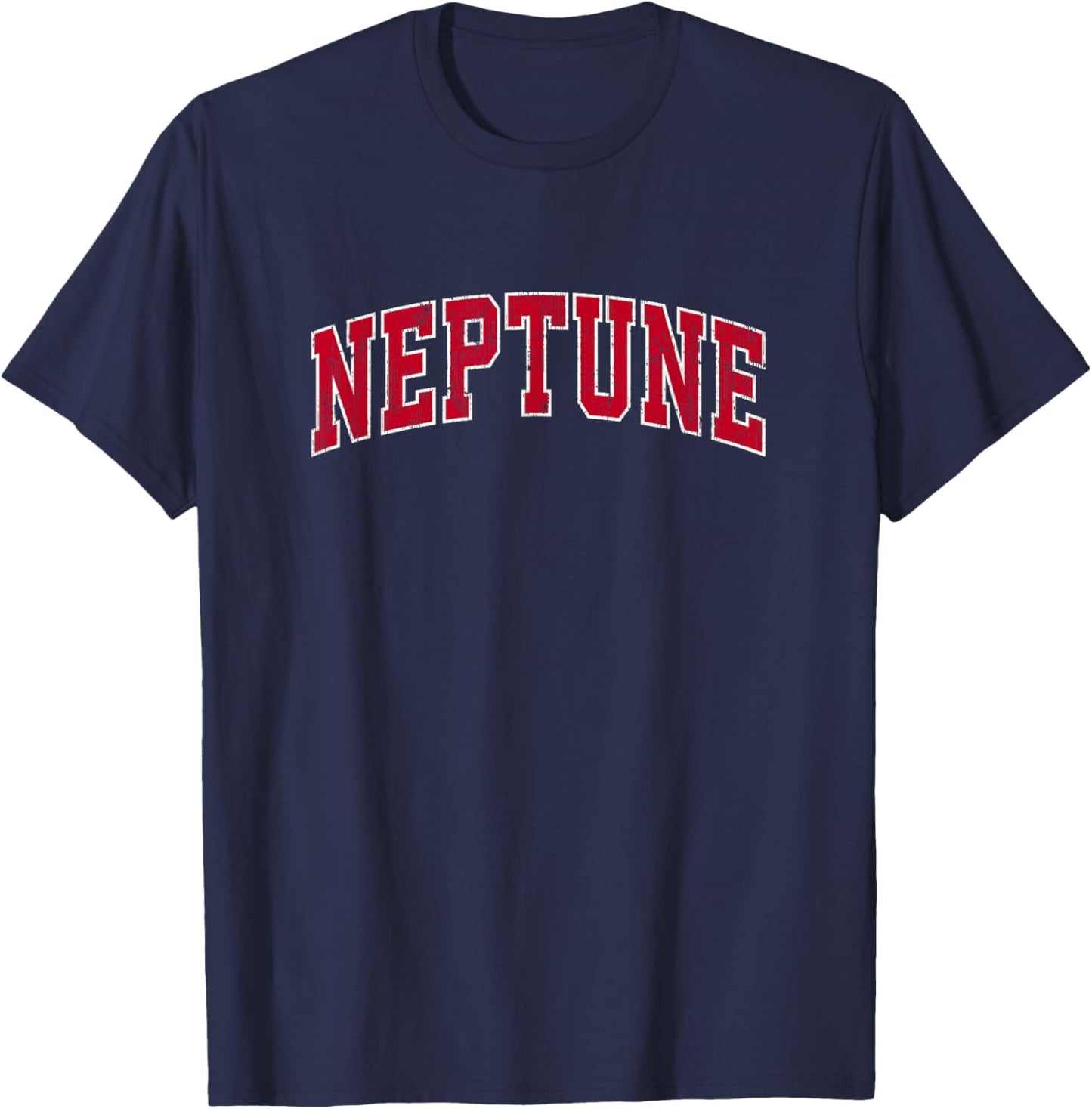 Neptune New Jersey NJ Vintage Sports Design Red Design T-Shirt - T-Shirt | Navy