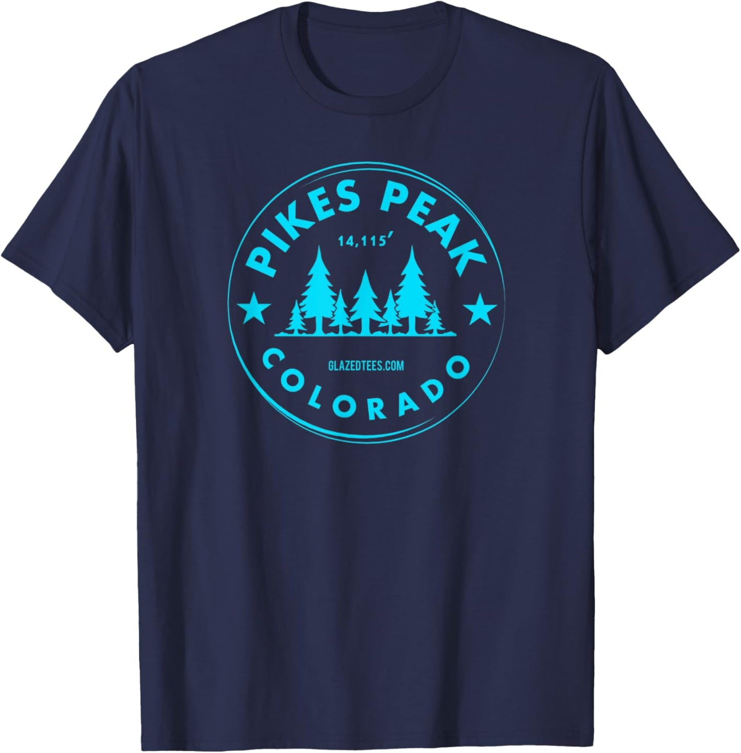Pikes Peak Colorado – Mountain Forest CO Bluebird Day T-Shirt - T-Shirt | Navy