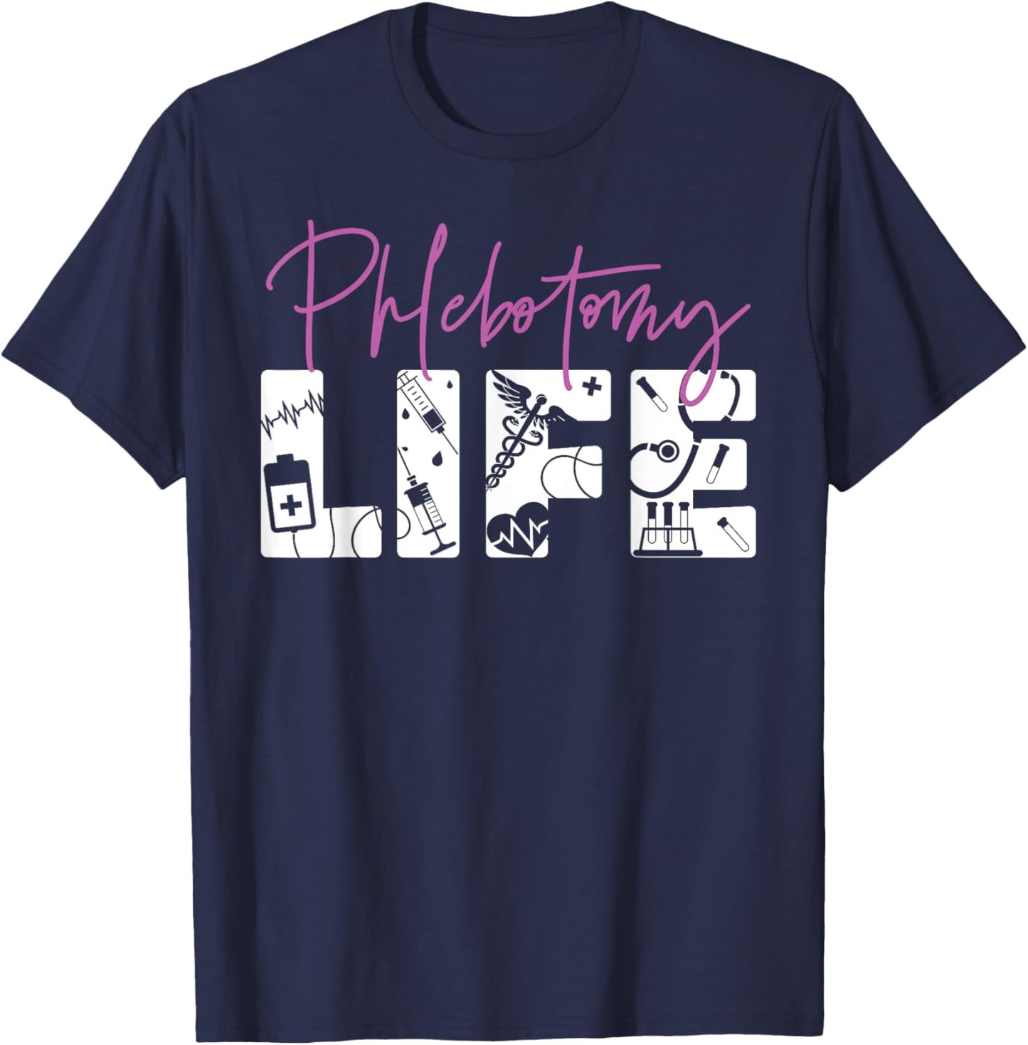 Phlebotomist Tech Technician T-Shirt - T-Shirt | Navy