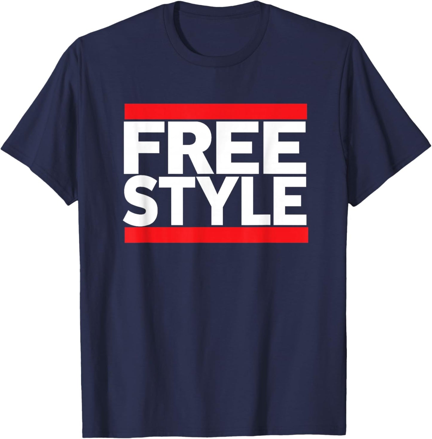 Freestyle Music Fan 80s Retro Rap Style Graphic T-Shirt - T-Shirt | Navy