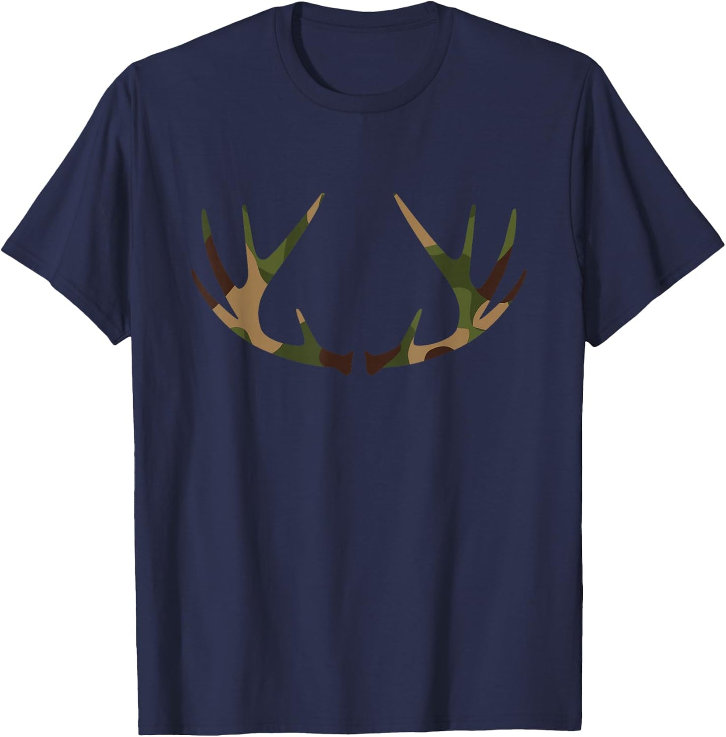 Outdoor Antlers Elk Deer Hunting T-Shirt - T-Shirt | Navy