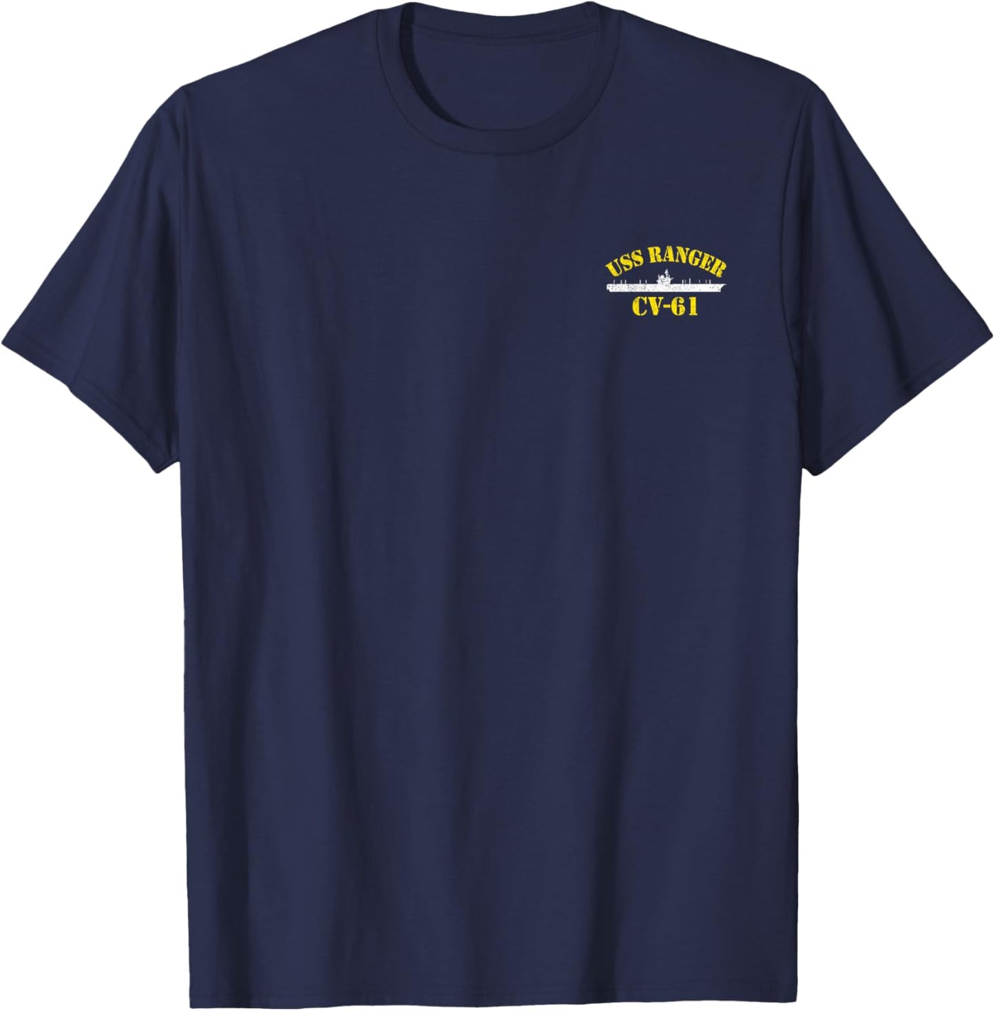 USS Ranger CV-61 Shirt Thanksgiving Patriotic Veterans Day Men T-Shirt - T-Shirt | Navy