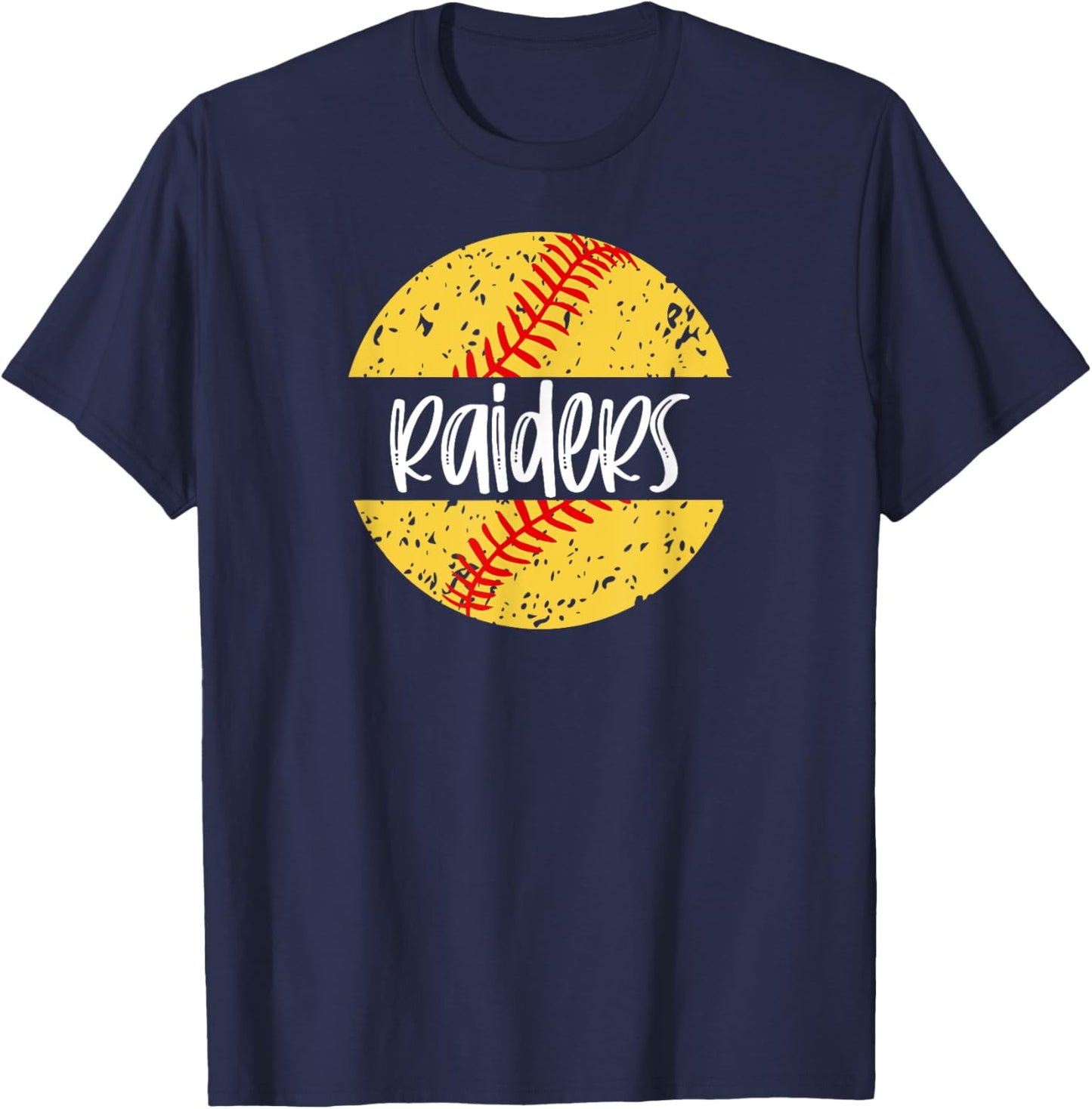Raiders Softball Team Mascot School Spirit Game Day T-Shirt - T-Shirt | Navy