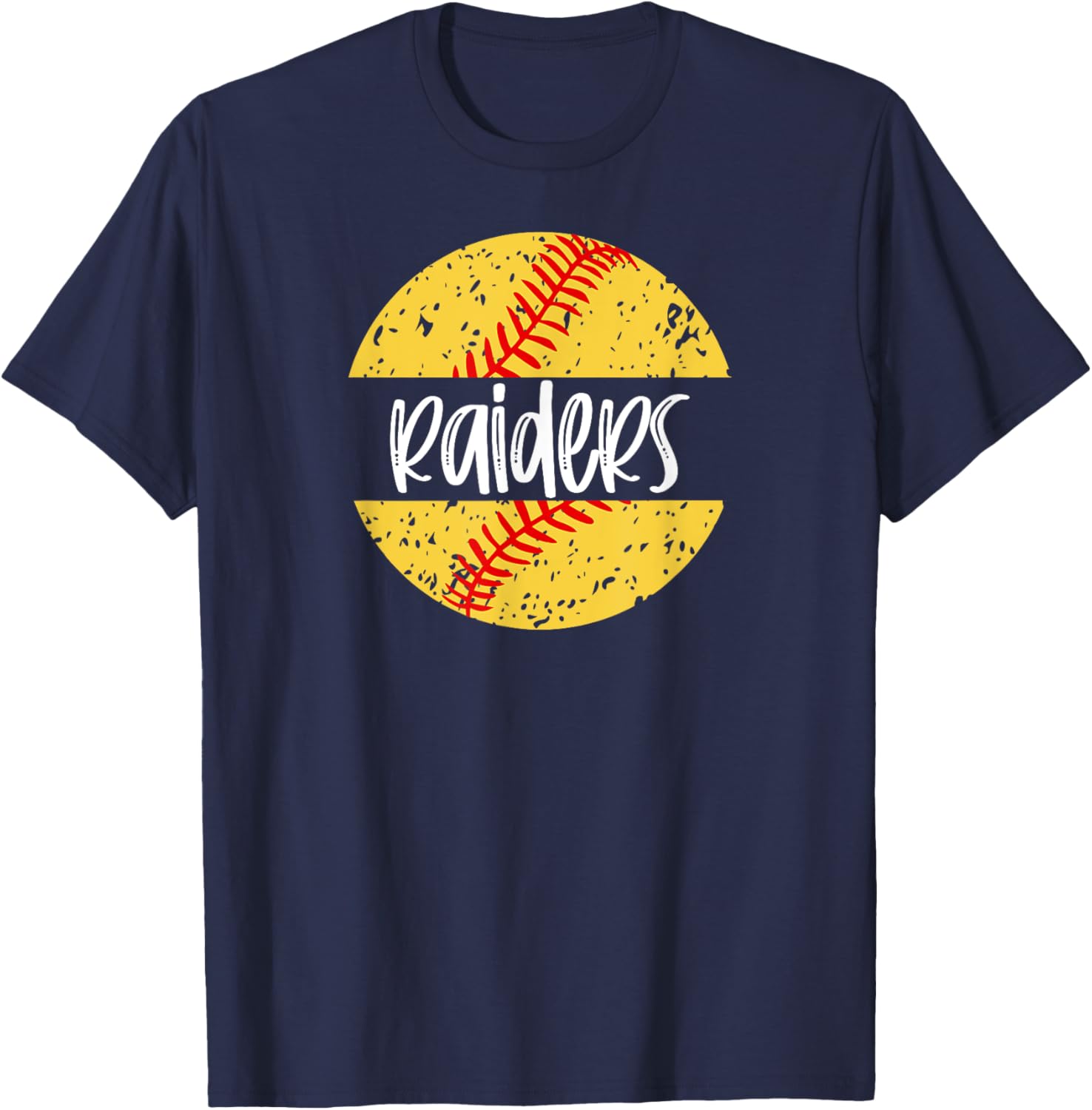 Raiders Softball Team Mascot School Spirit Game Day T-Shirt - T-Shirt | Navy