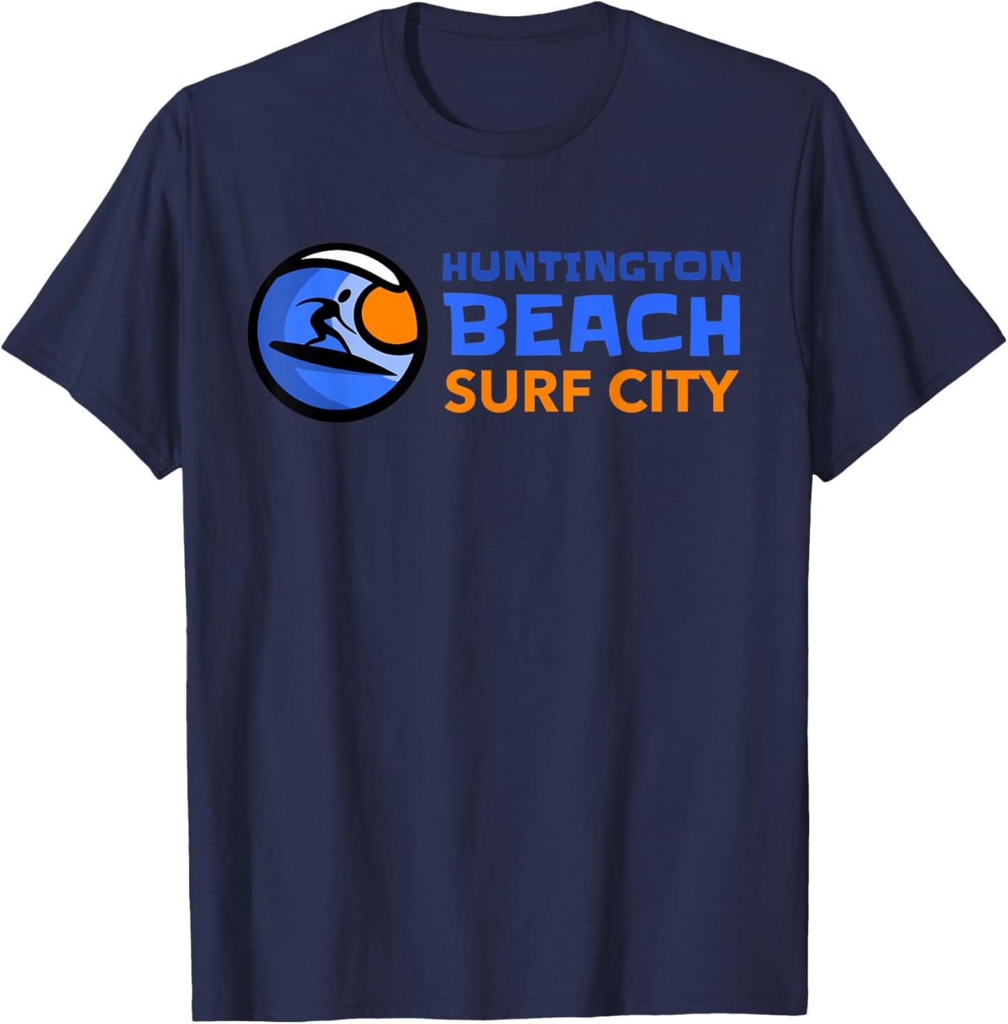 Classic 80's Style Surfer Huntington Beach Surf City Women Kids T-Shirt - T-Shirt | Navy