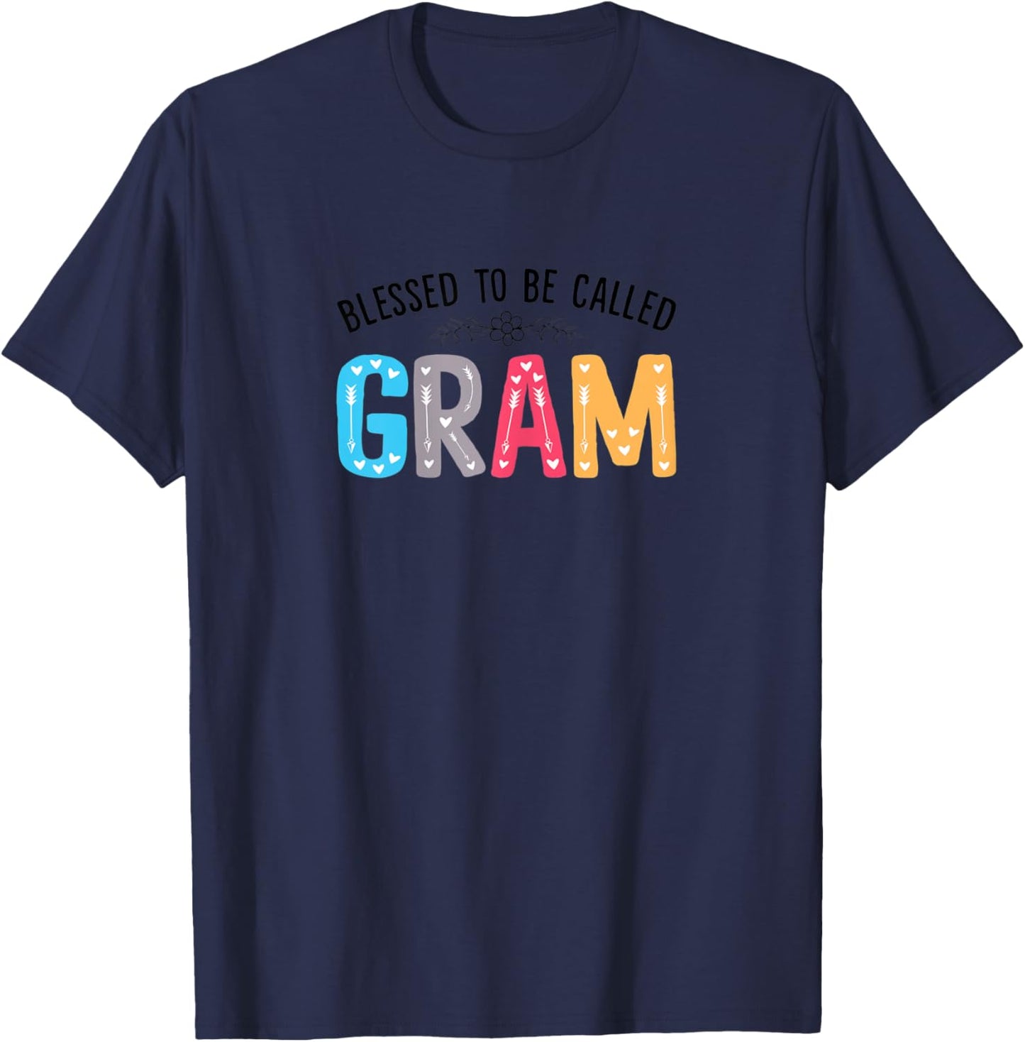 Flower Graphic Mother's Day Blessed To Be Called Gram T-Shirt - T-Shirt | Navy