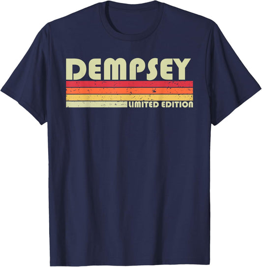 DEMPSEY Surname Funny Retro Vintage 80s 90s Birthday Reunion T-Shirt - T-Shirt | Navy