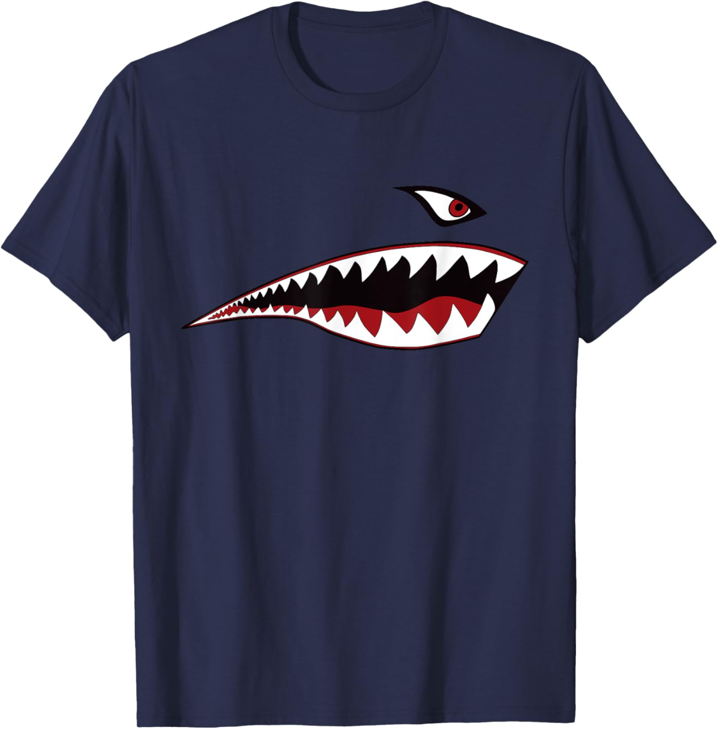 Shark Tea Nose Art Warhawk P-40 A-10 Warthog War Tarpaulin T-Shirt - T-Shirt | Navy