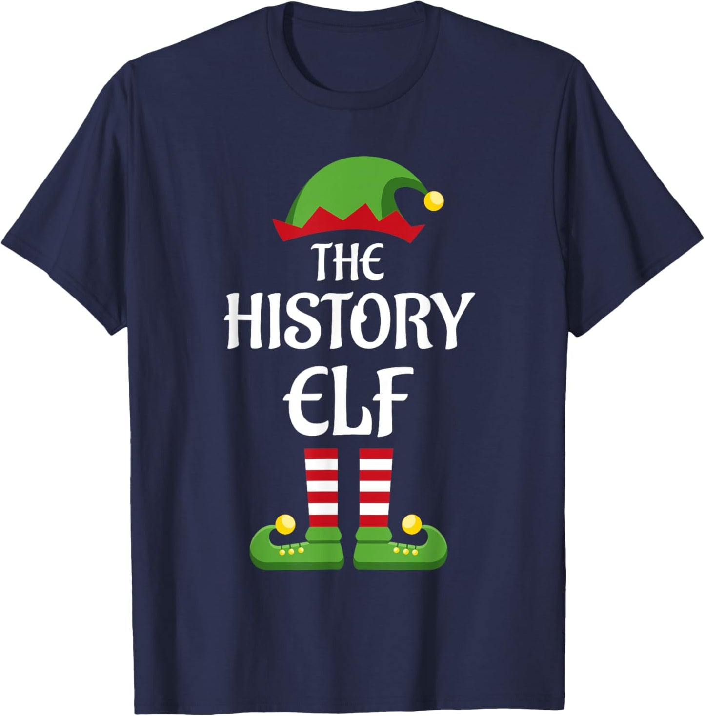 History Elf Family Matching Group Christmas Teacher T-Shirt - T-Shirt | Navy