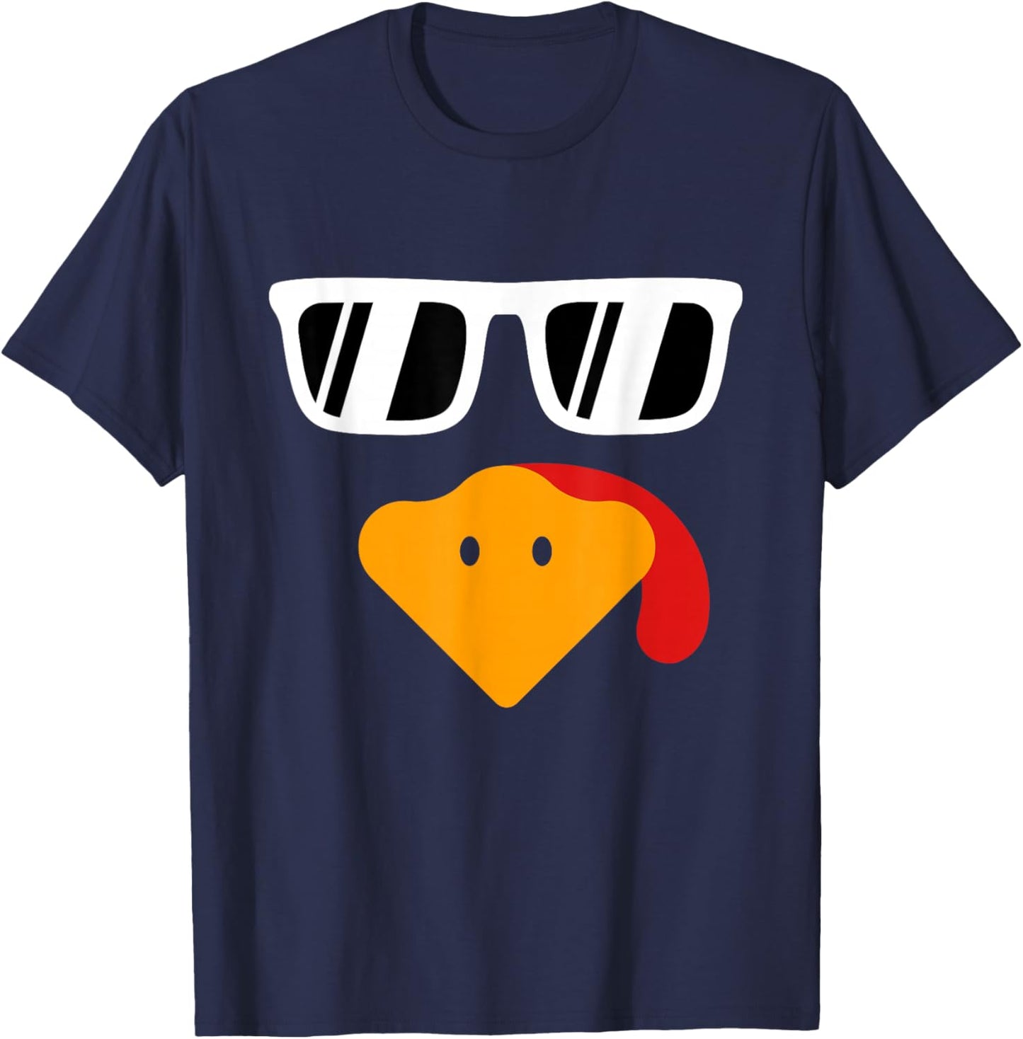 Turkey Face Kids Thanksgiving Shirt for Boys Toddlers Youths T-Shirt - T-Shirt | Navy