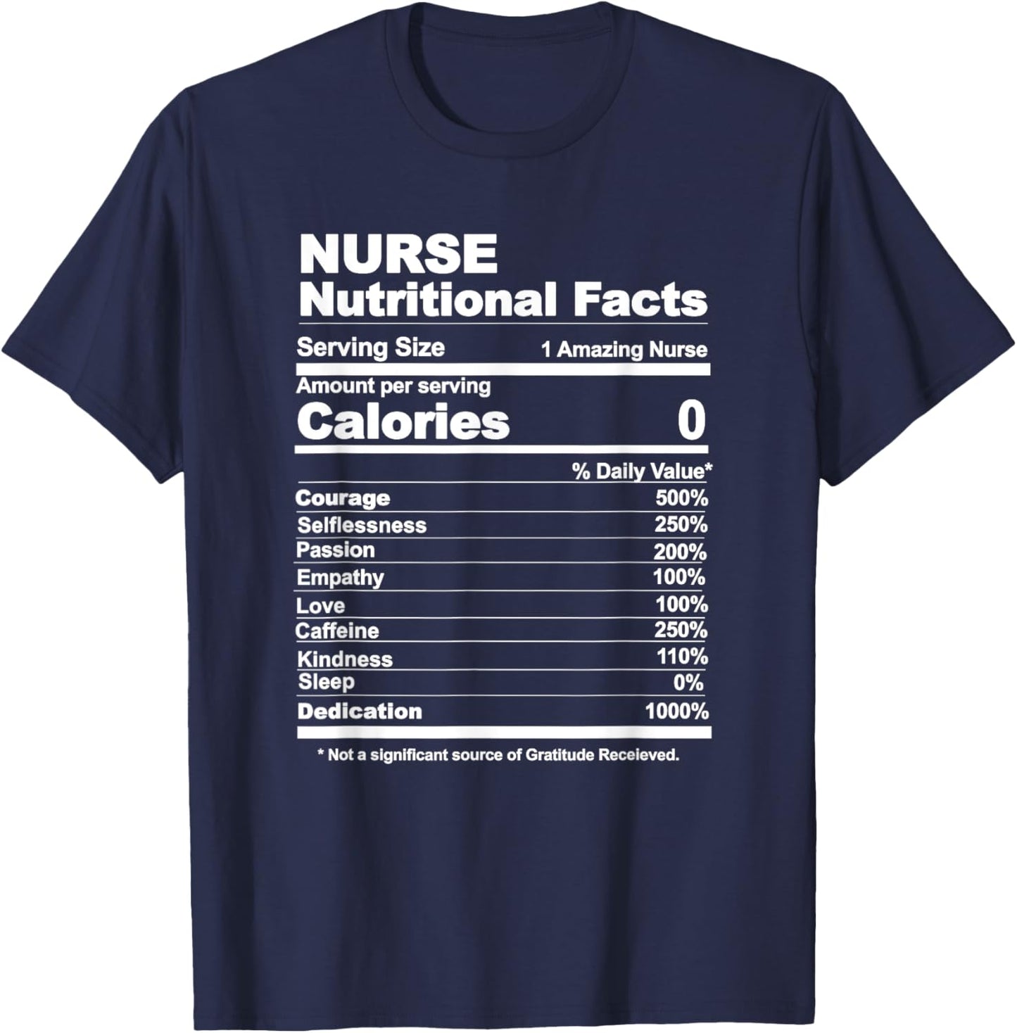 Nurse nutritional facts T-Shirt - T-Shirt | Navy