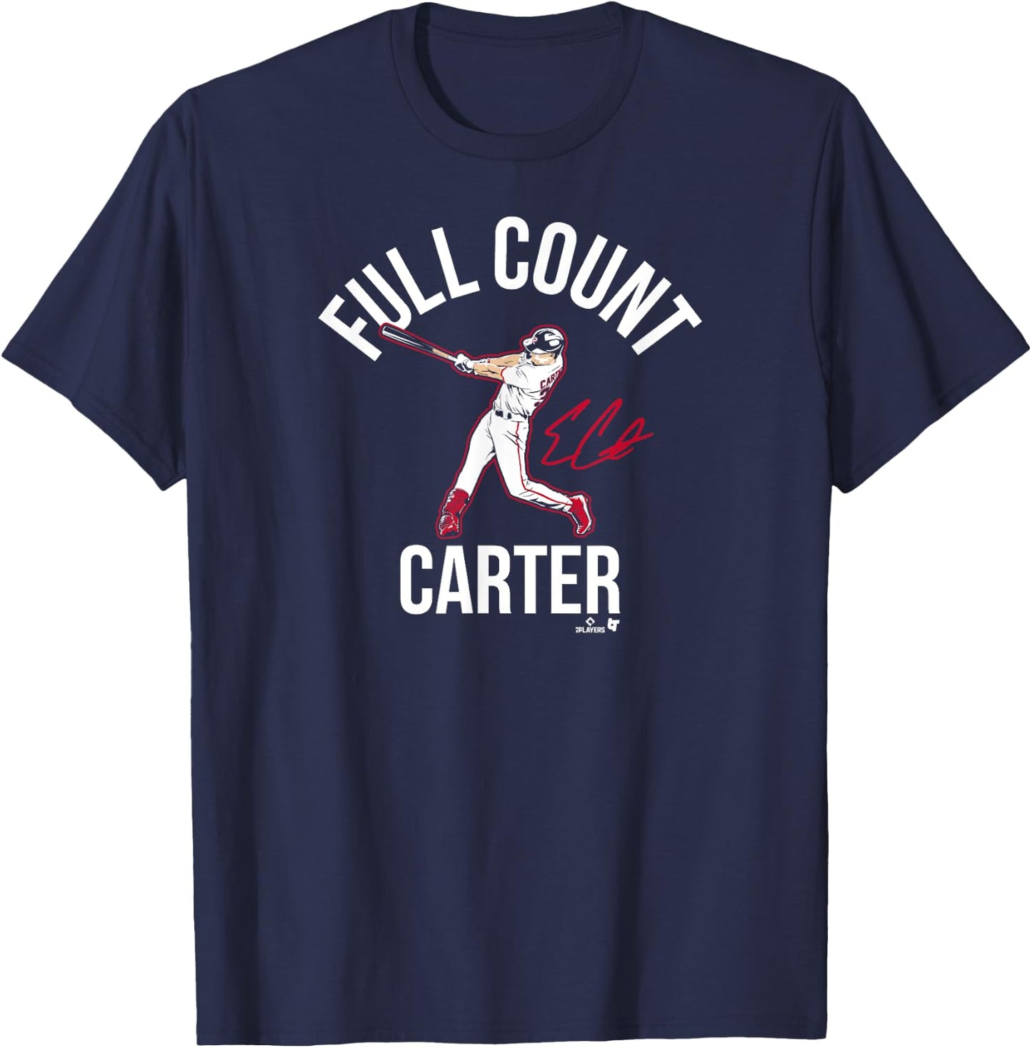 Evan Carter - Full Count Carter - Texas Baseball T-Shirt - T-Shirt | Navy