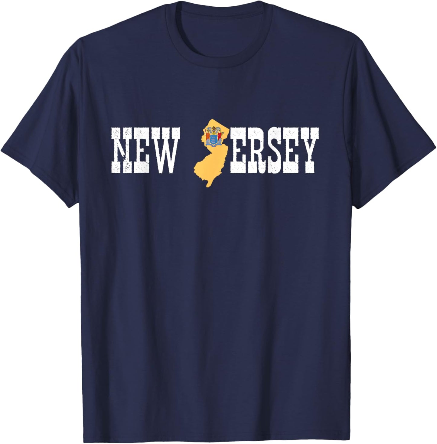 New Jersey State and New Jersey Flag Pride for New Jersey T-Shirt - T-Shirt | Navy