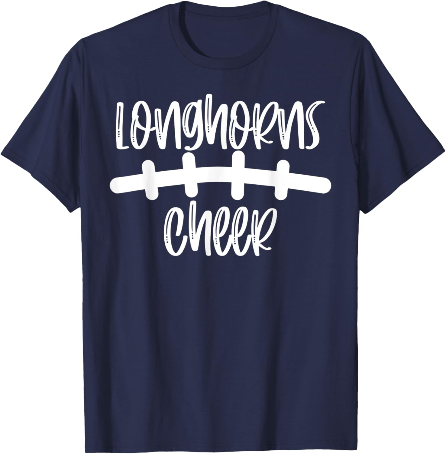 Longhorn Cheer School Spirit Football Team Mascot Game Night T-Shirt - T-Shirt | Navy