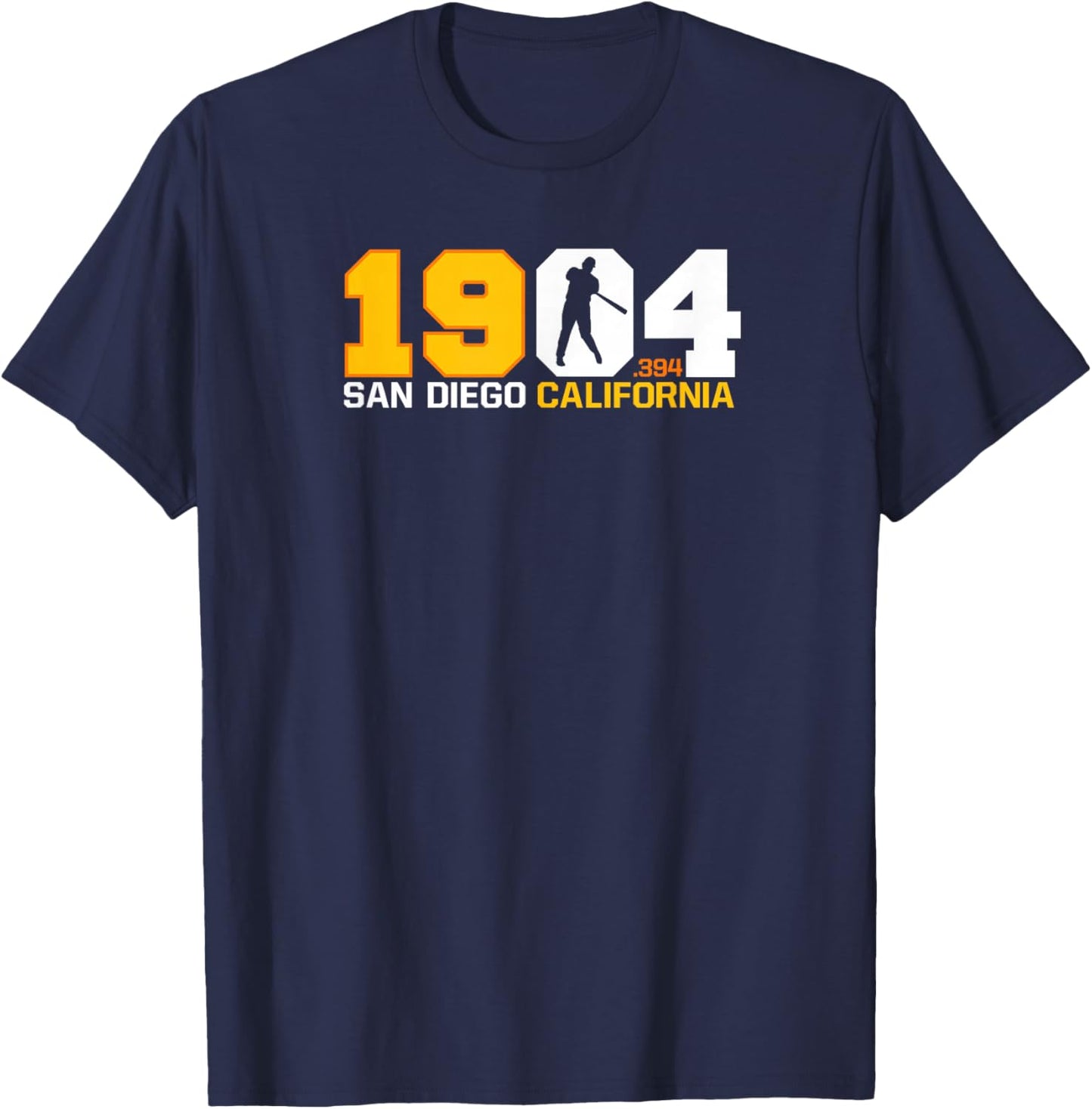 San Diego California Throwback 1904 Baseball Statue .394 T-Shirt - T-Shirt | Navy