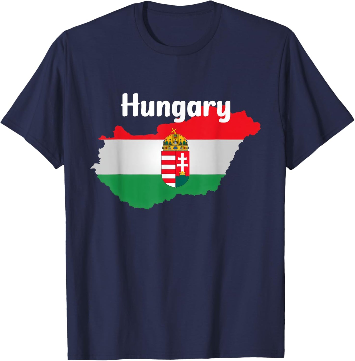 Hungary , Hungarian maps, Hungary flag shirt T-Shirt - T-Shirt | Navy