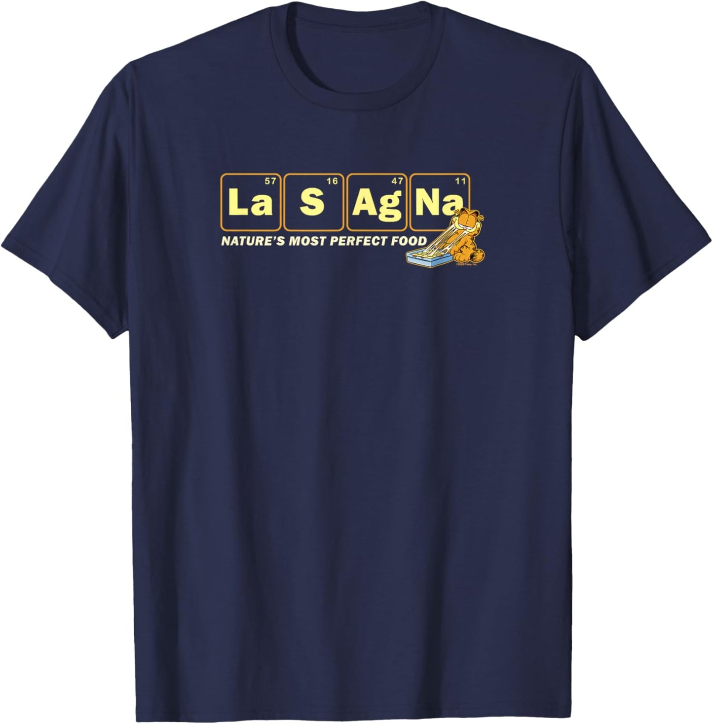 Garfield Lasagna Nature's Most Perfect Food T-Shirt - T-Shirt | Navy