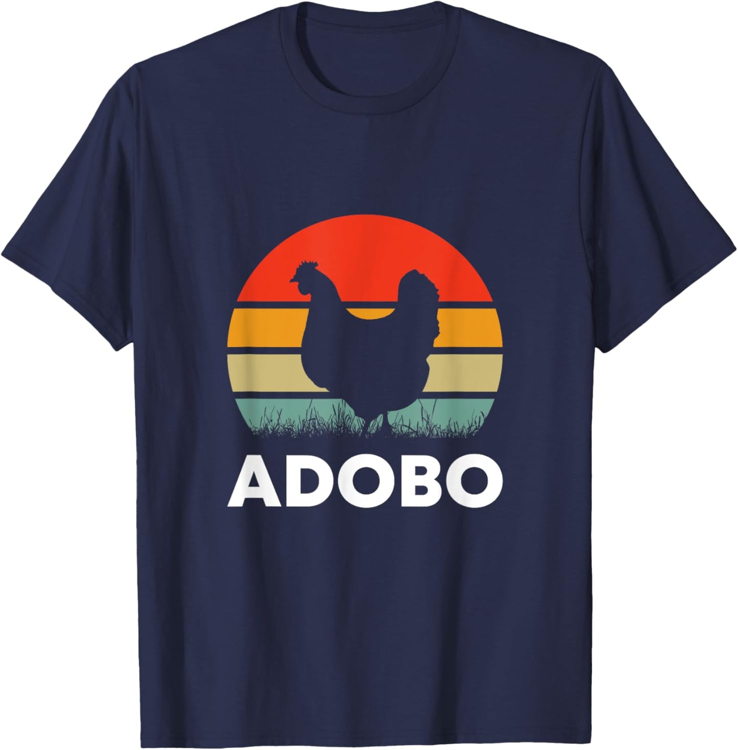 Retro Chicken Adobo Funny Filipino Filipina Philippines Food T-Shirt - T-Shirt | Navy
