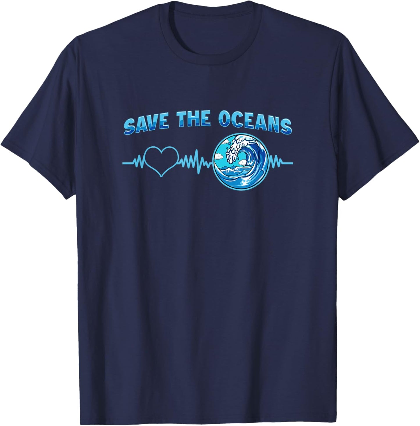 Save The Oceans - Conservationist Statement T-Shirt - T-Shirt | Navy
