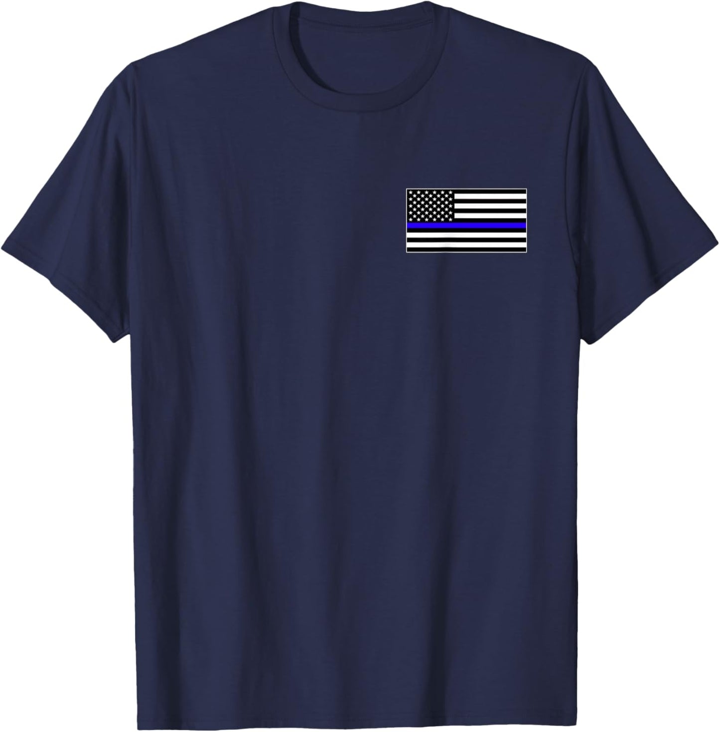 Thin Blue LINE US American Flag Honor Police Lives Matter T-Shirt - T-Shirt | Navy