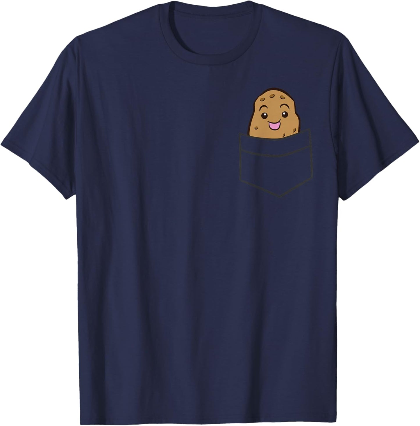 Potato In The Pocket Funny Pocket Potato T-Shirt - T-Shirt | Navy