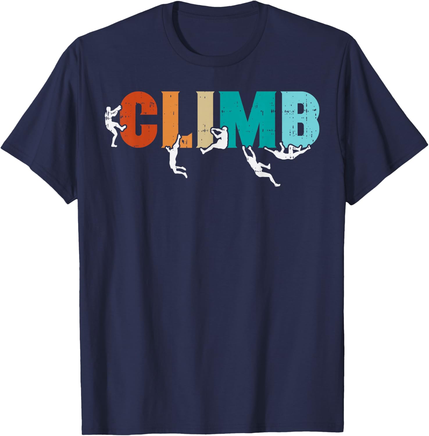 Climb Word Rock Climber Retro Bouldering Men Boys Kids Women T-Shirt - T-Shirt | Navy