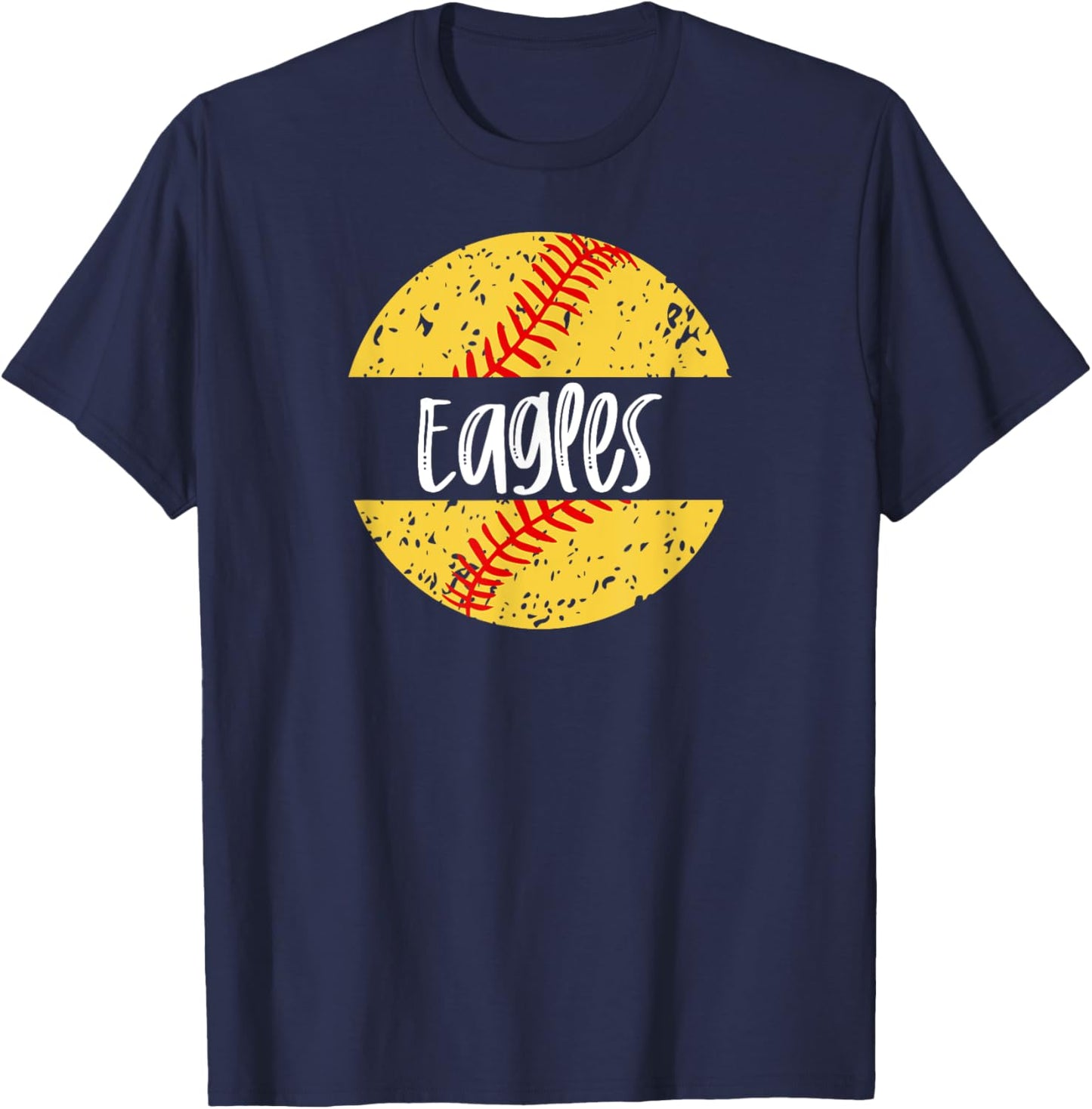 Eagles Softball Team Mascot School Spirit Game Day T-Shirt - T-Shirt | Navy