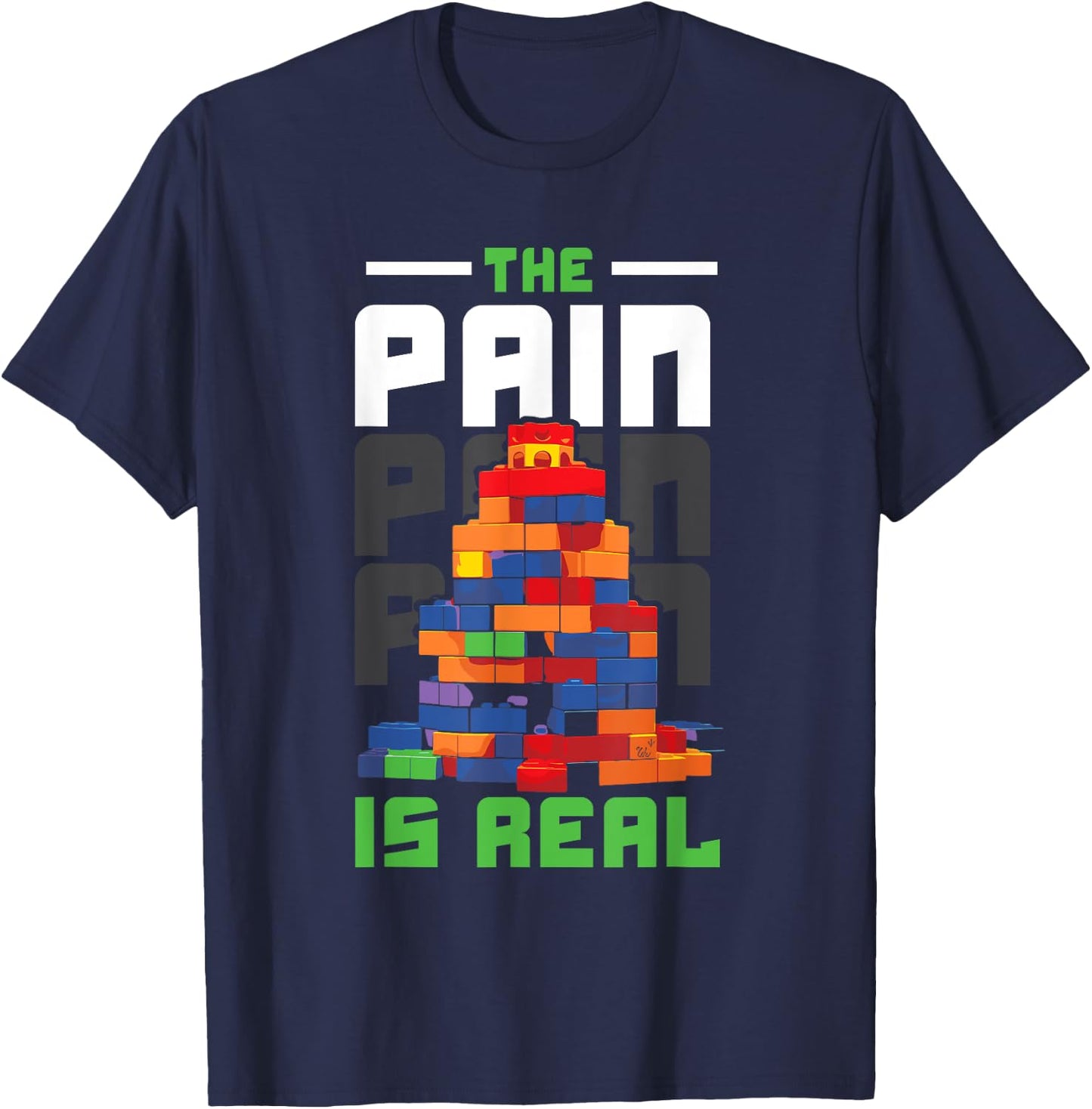 Master Builder Bricks Blocks Play Toys T-Shirt - T-Shirt | Navy