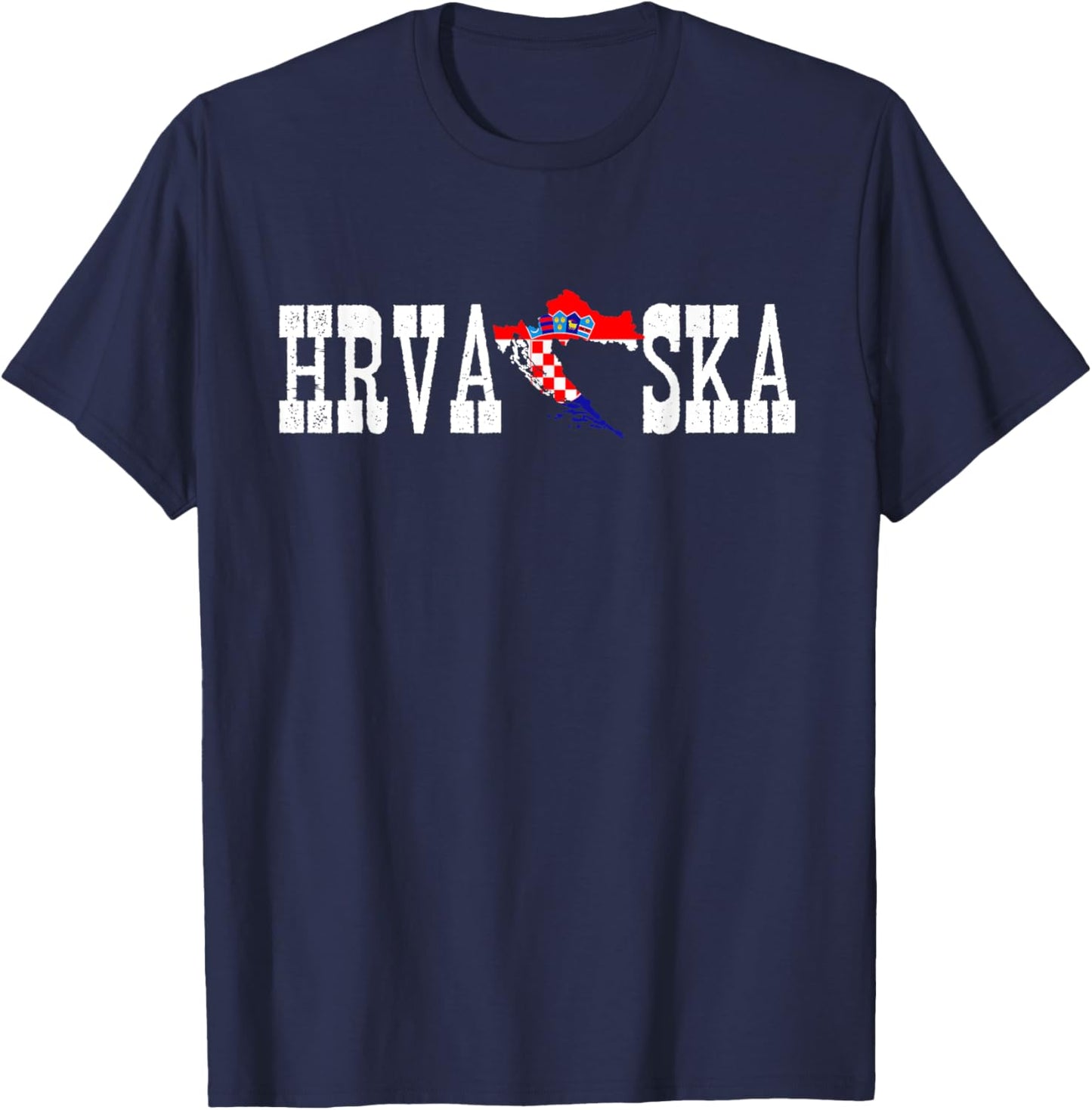 Hrvatska Jersey for Love Croatia Flag Silhouette Croatian T-Shirt - T-Shirt | Navy