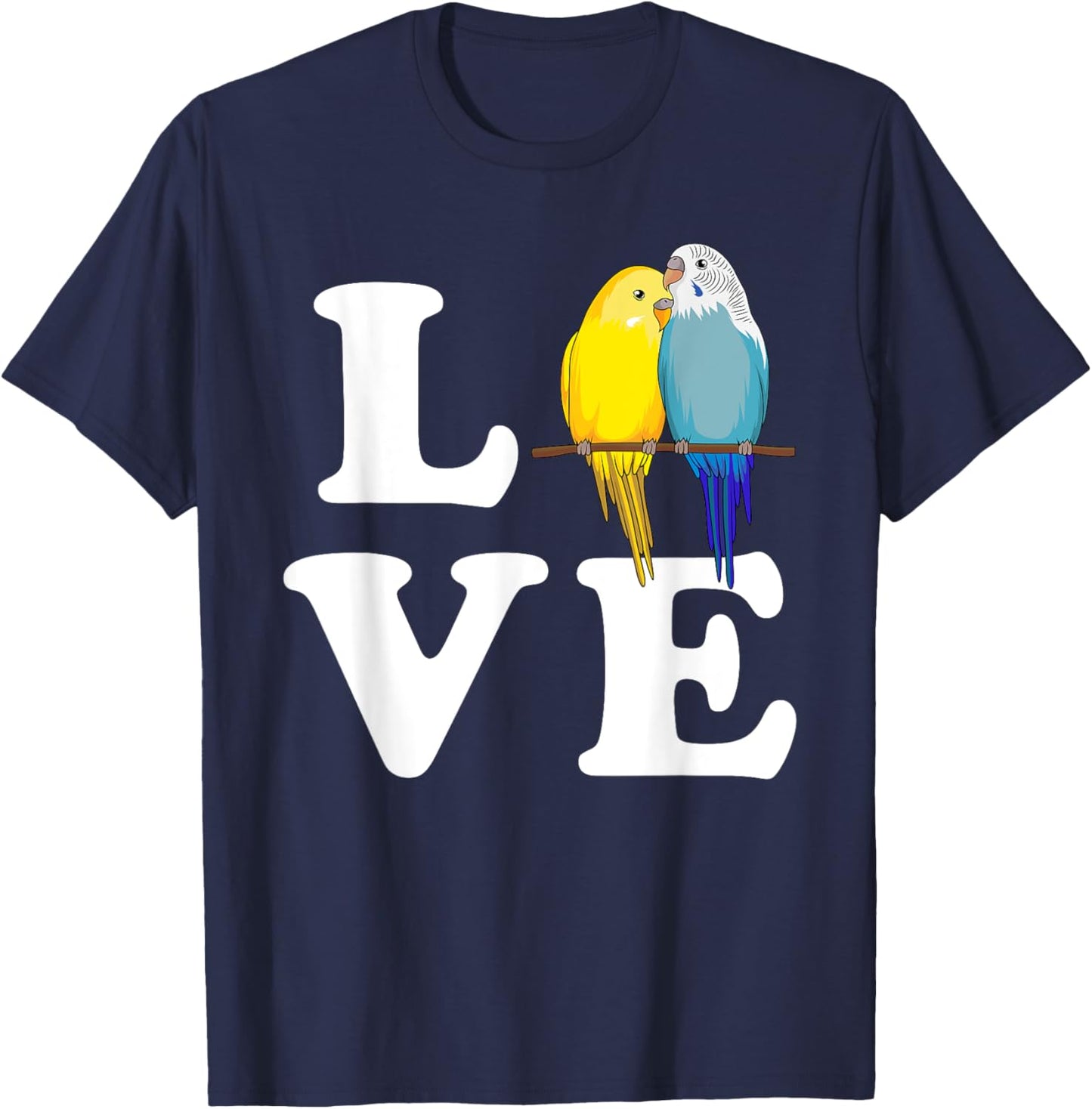 Budgie Love Parakeet Budgerigar Girl T-Shirt - T-Shirt | Navy